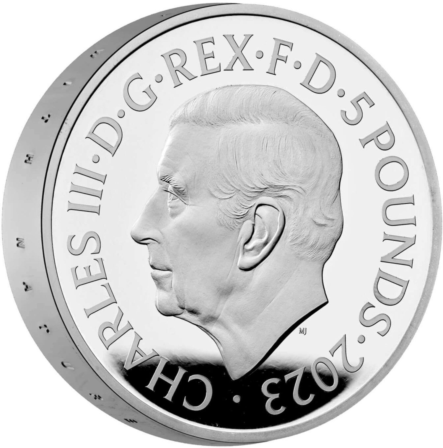 5 Pounds - Charles III King Charles' 75th Birthday; Silver Piedfort obverse