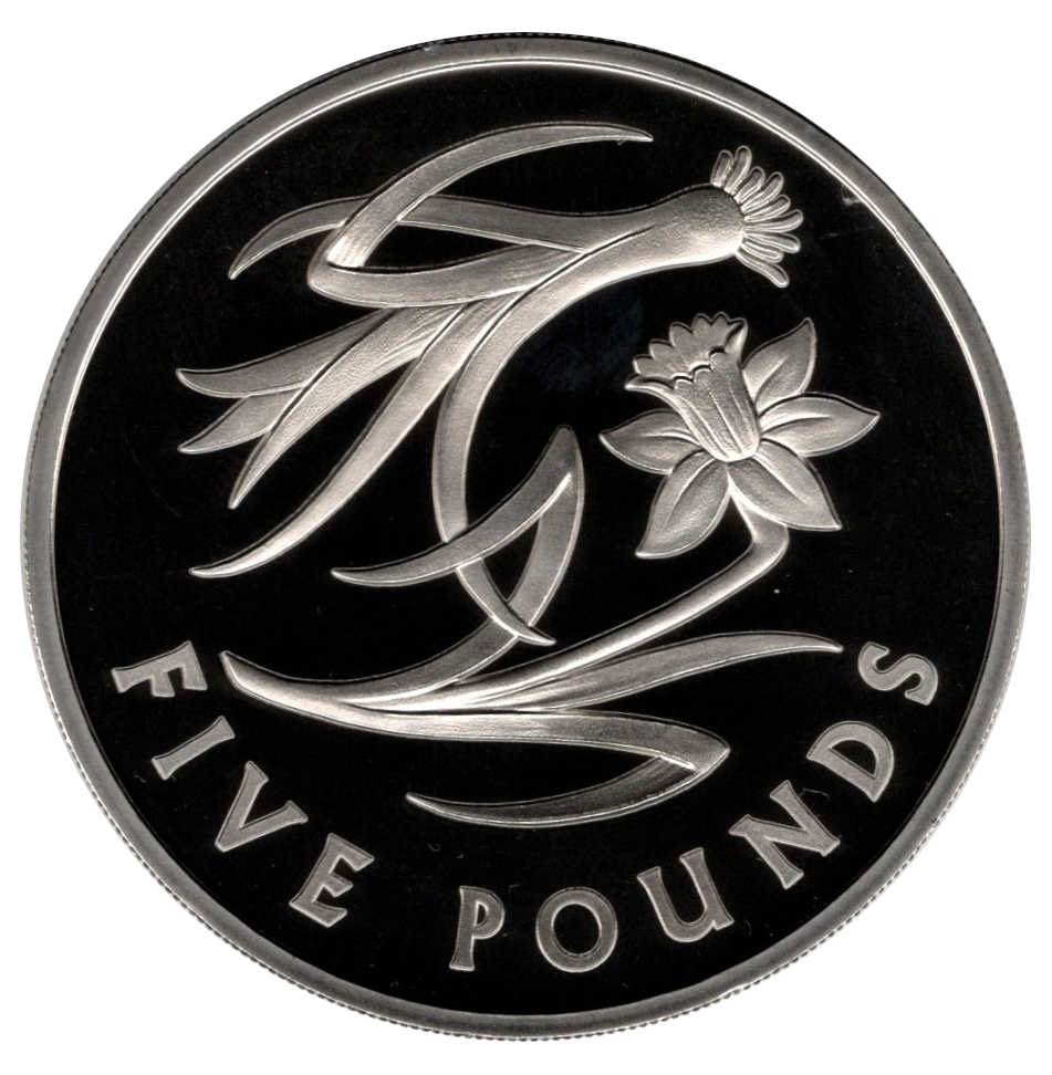 5 Pounds - Charles III Leek and Daffodil - Wales reverse