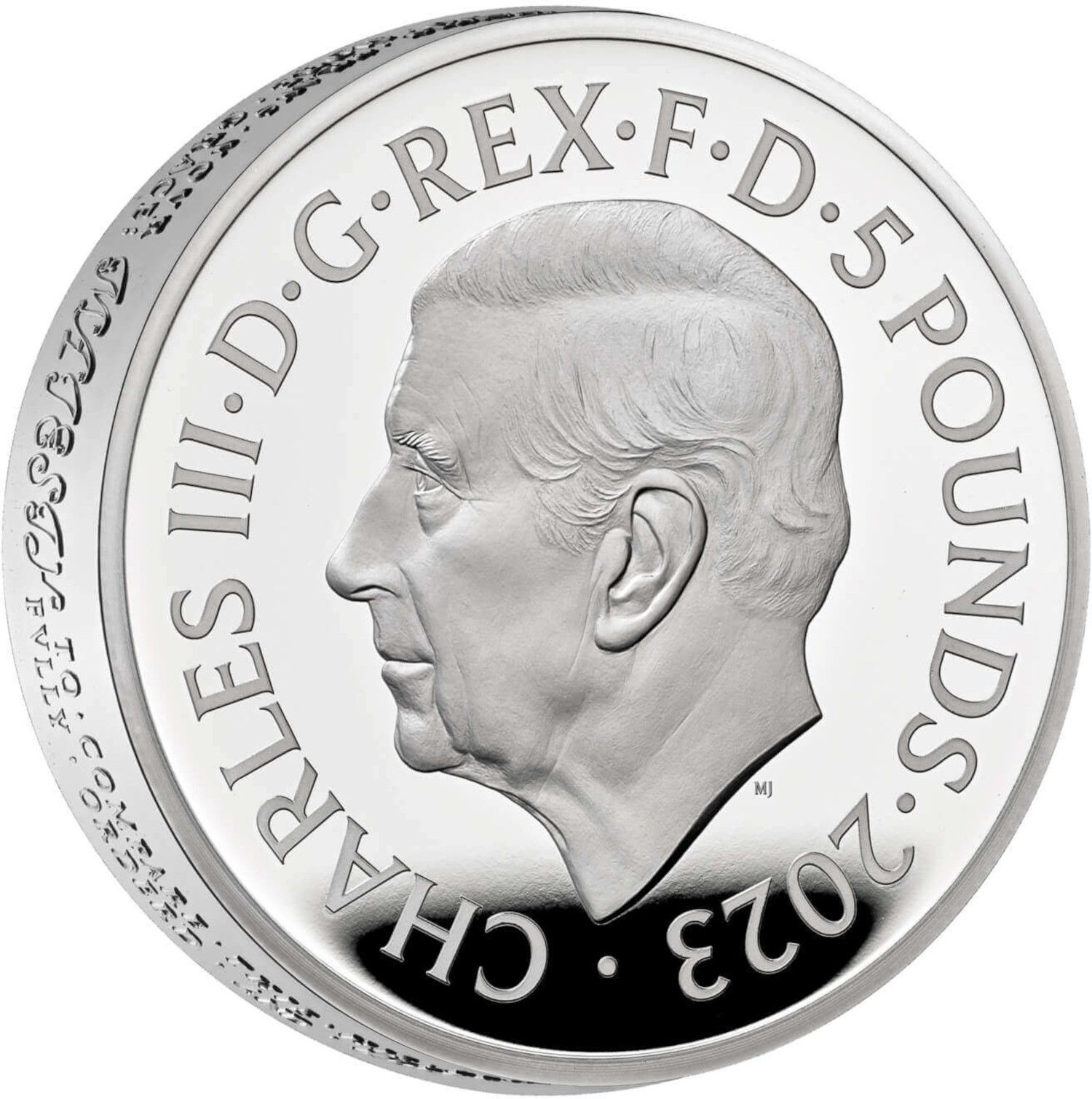5 Pounds - Charles III Petition Crown, Shields; Silver Proof obverse