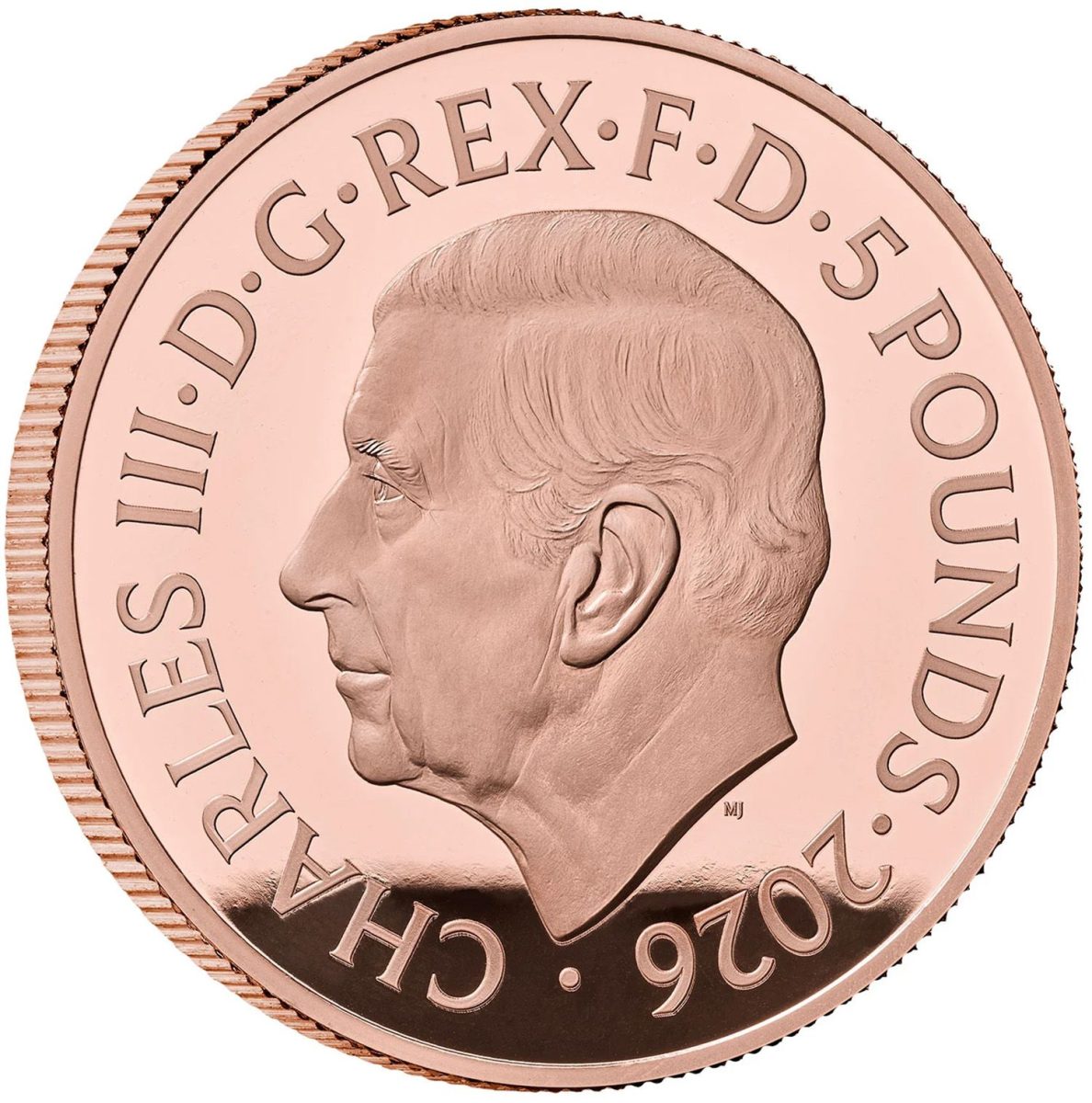 5 Pounds - Charles III Queen Elizabeth II: The Ian Rank-Broadley Portrait; Gold Proof obverse