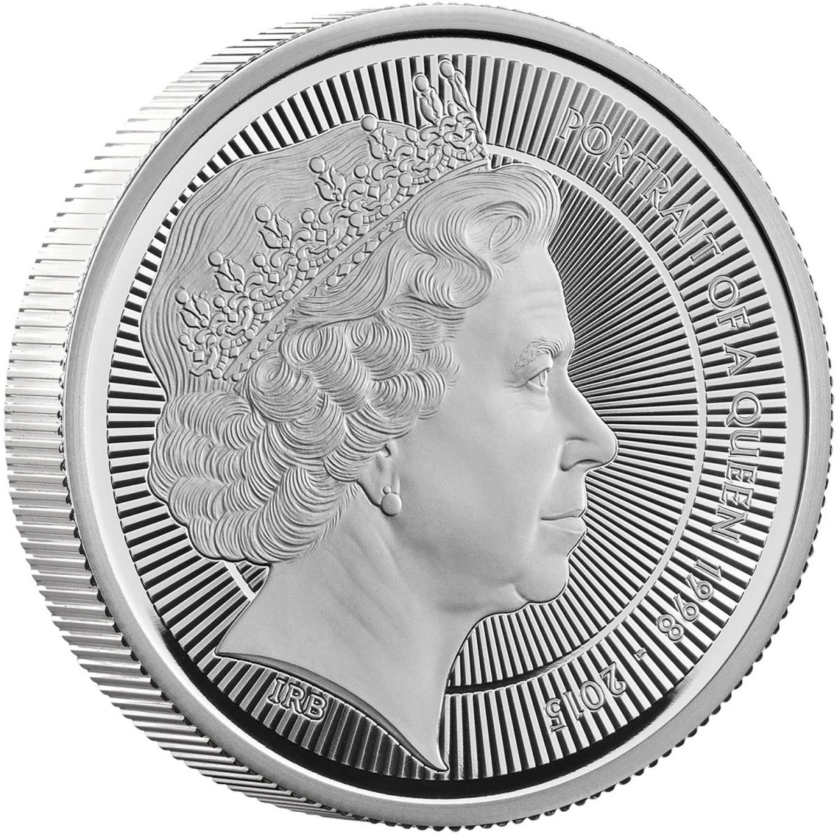 5 Pounds - Charles III Queen Elizabeth II: The Ian Rank-Broadley Portrait; Silver Piedfort