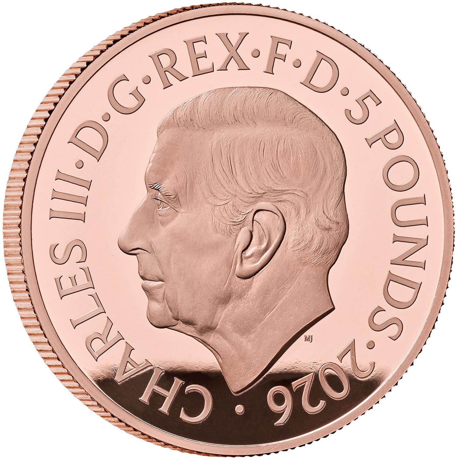 5 Pounds - Charles III Queen Elizabeth II: The Jody Clark Portrait; Gold Proof obverse