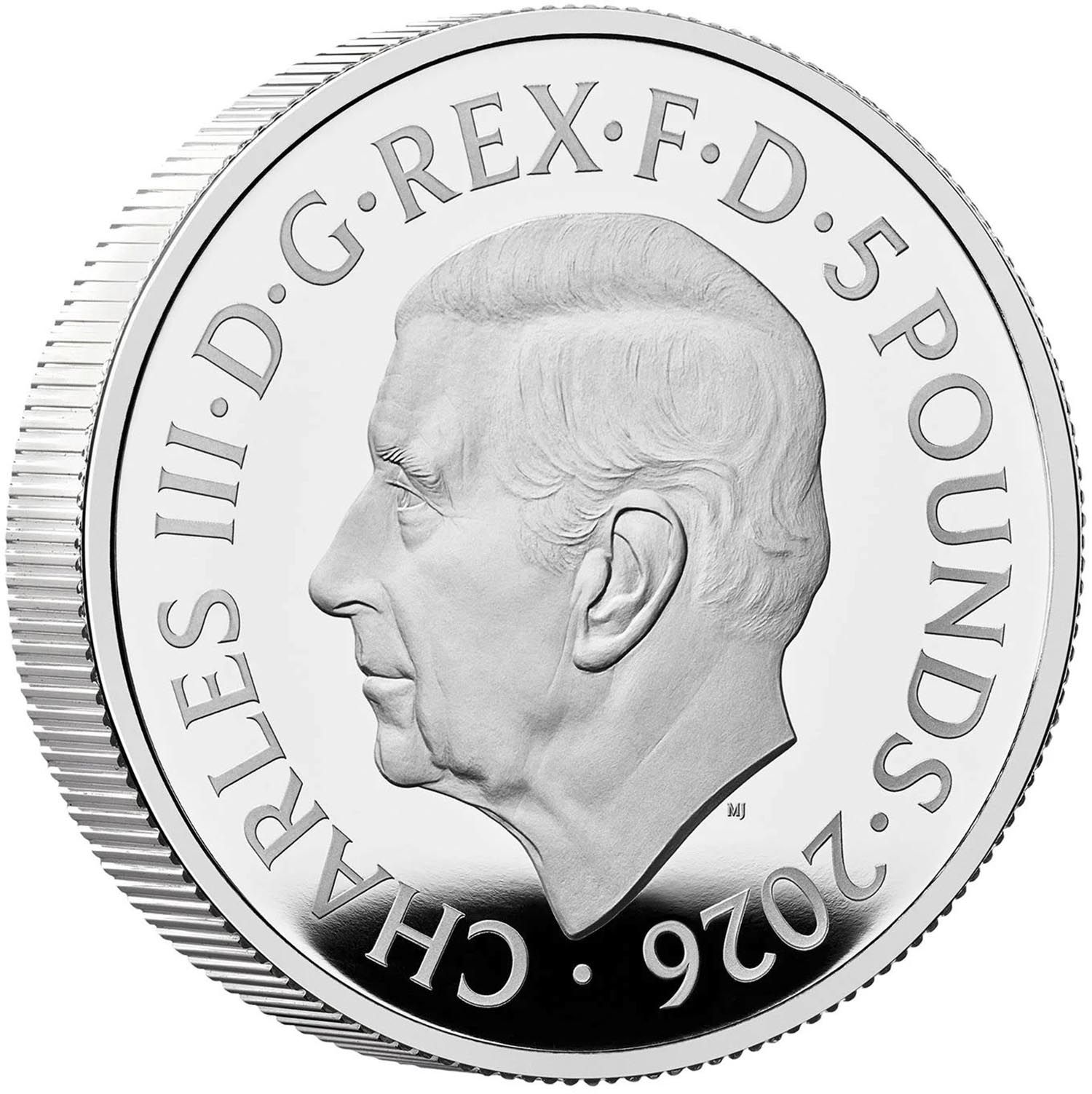 5 Pounds - Charles III Queen Elizabeth II: The Jody Clark Portrait; Silver Piedfort obverse