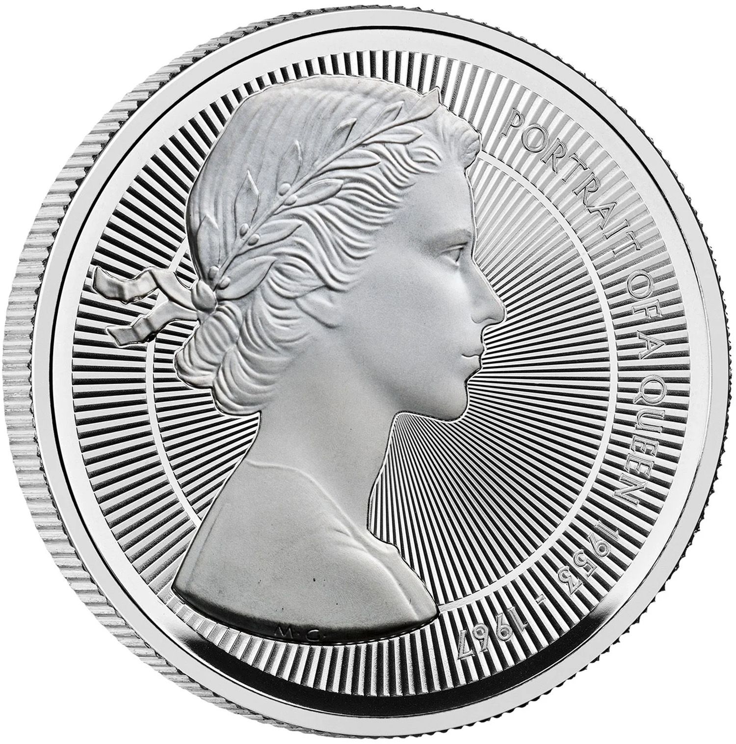 5 Pounds - Charles III Queen Elizabeth II: The Mary Gillick Portrait; Silver Proof reverse