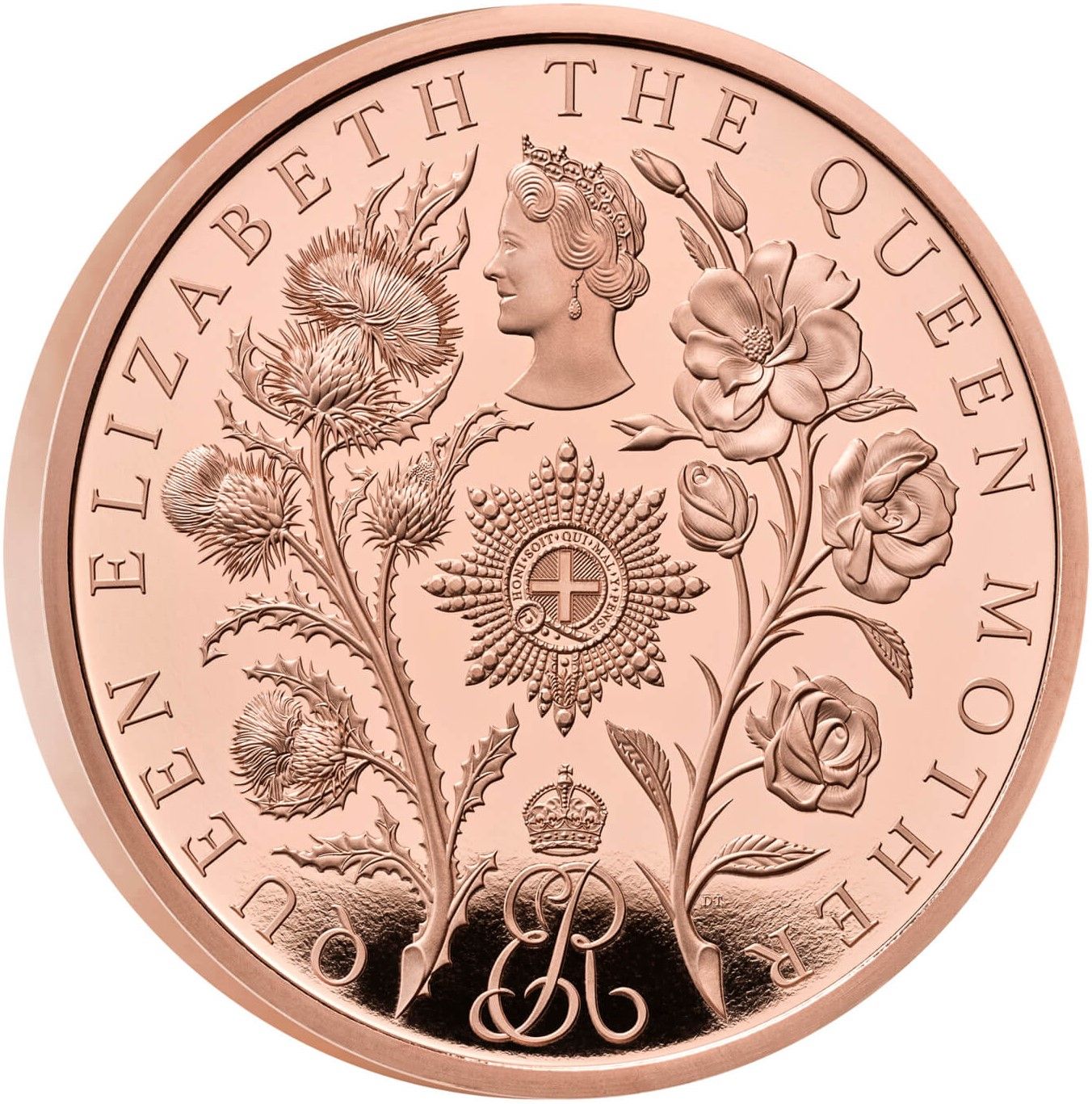 5 Pounds - Charles III Queen Elizabeth The Queen Mother; Gold Proof