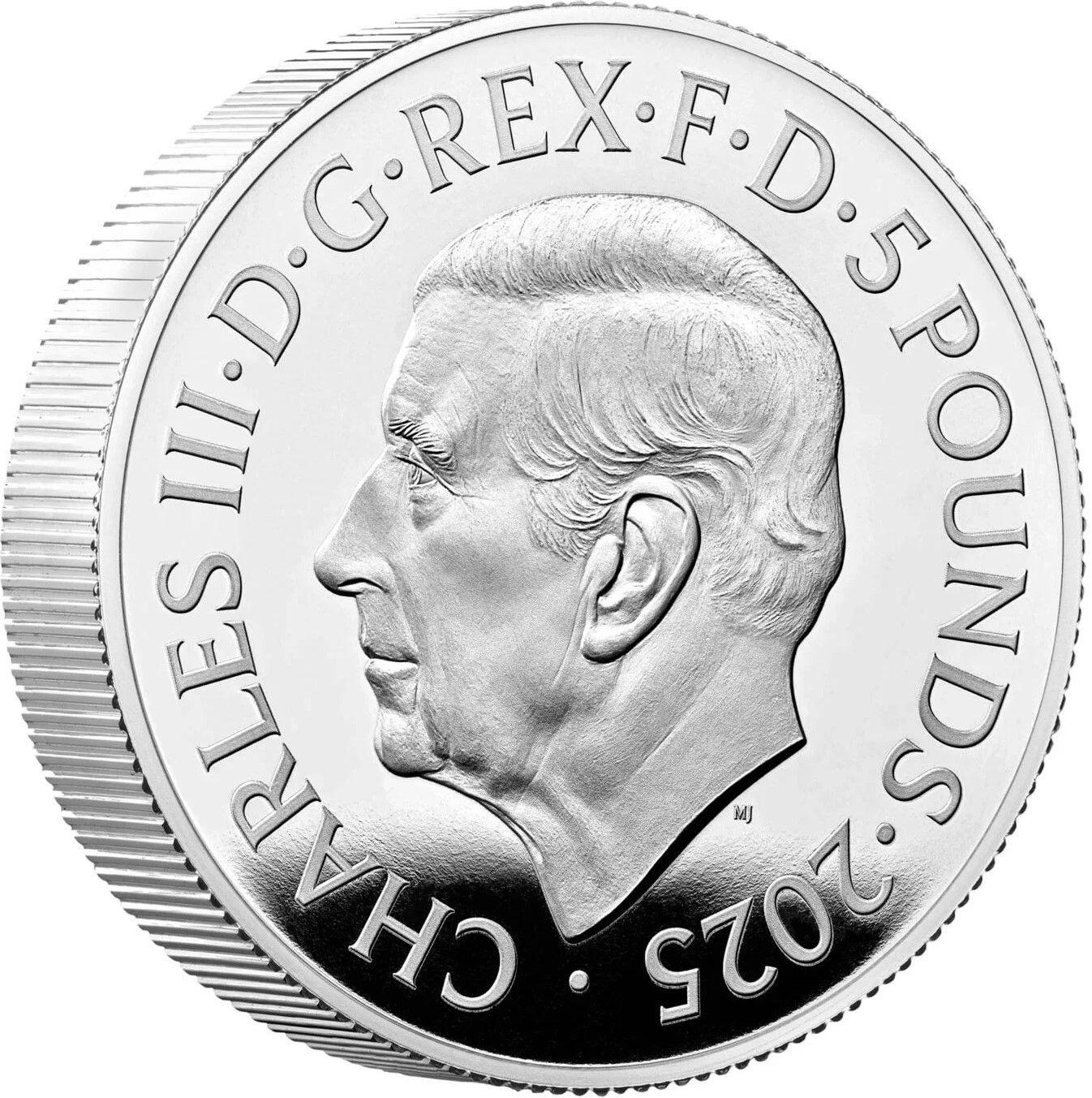 5 Pounds - Charles III Queen Elizabeth The Queen Mother; Silver Piedfort