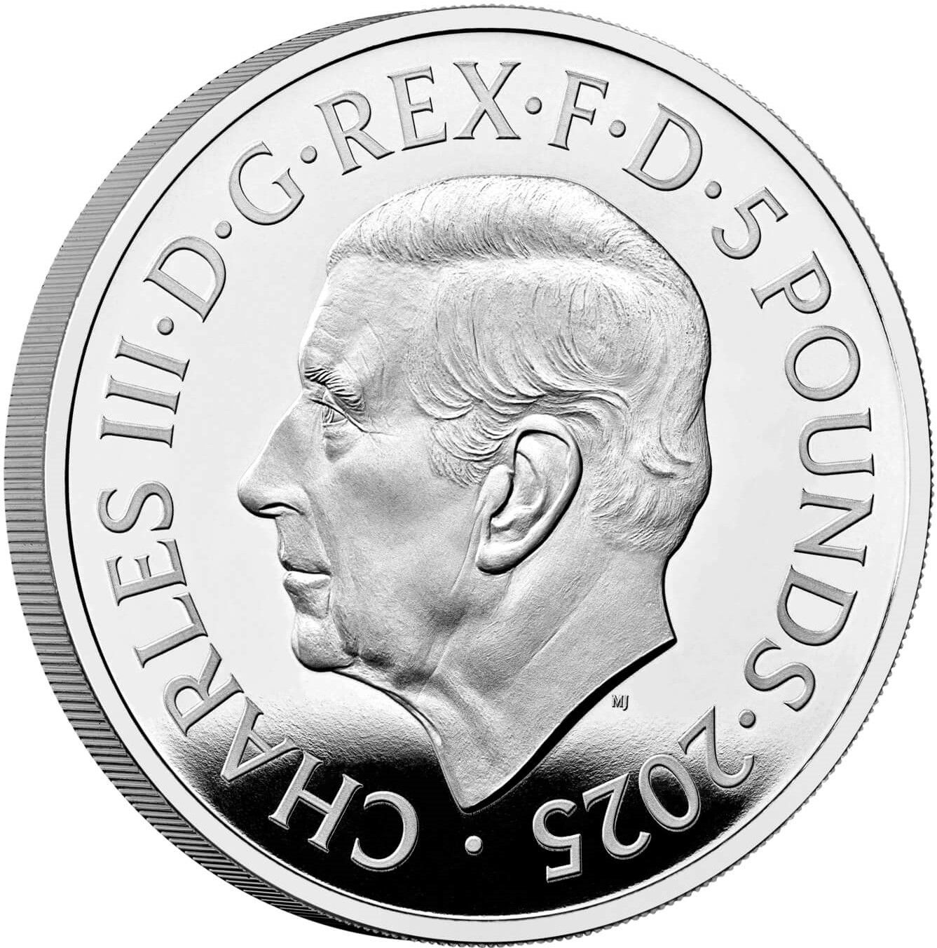 5 Pounds - Charles III Queen Elizabeth The Queen Mother; Silver Proof obverse