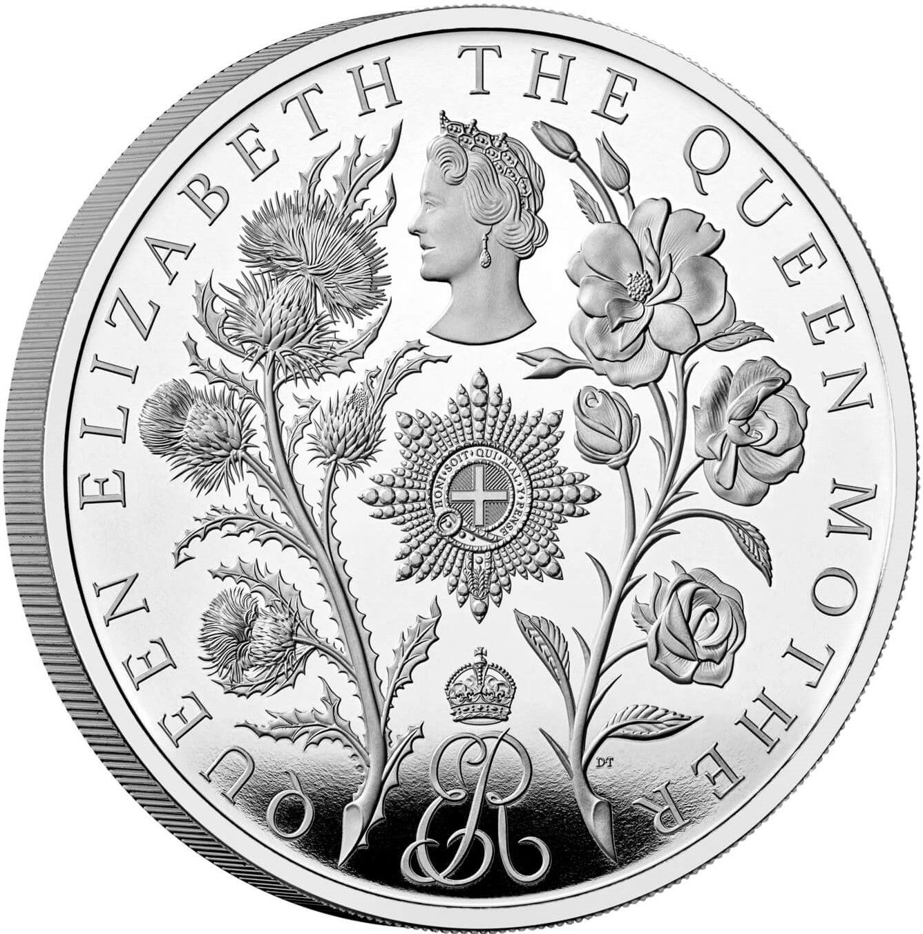 5 Pounds - Charles III Queen Elizabeth The Queen Mother; Silver Proof