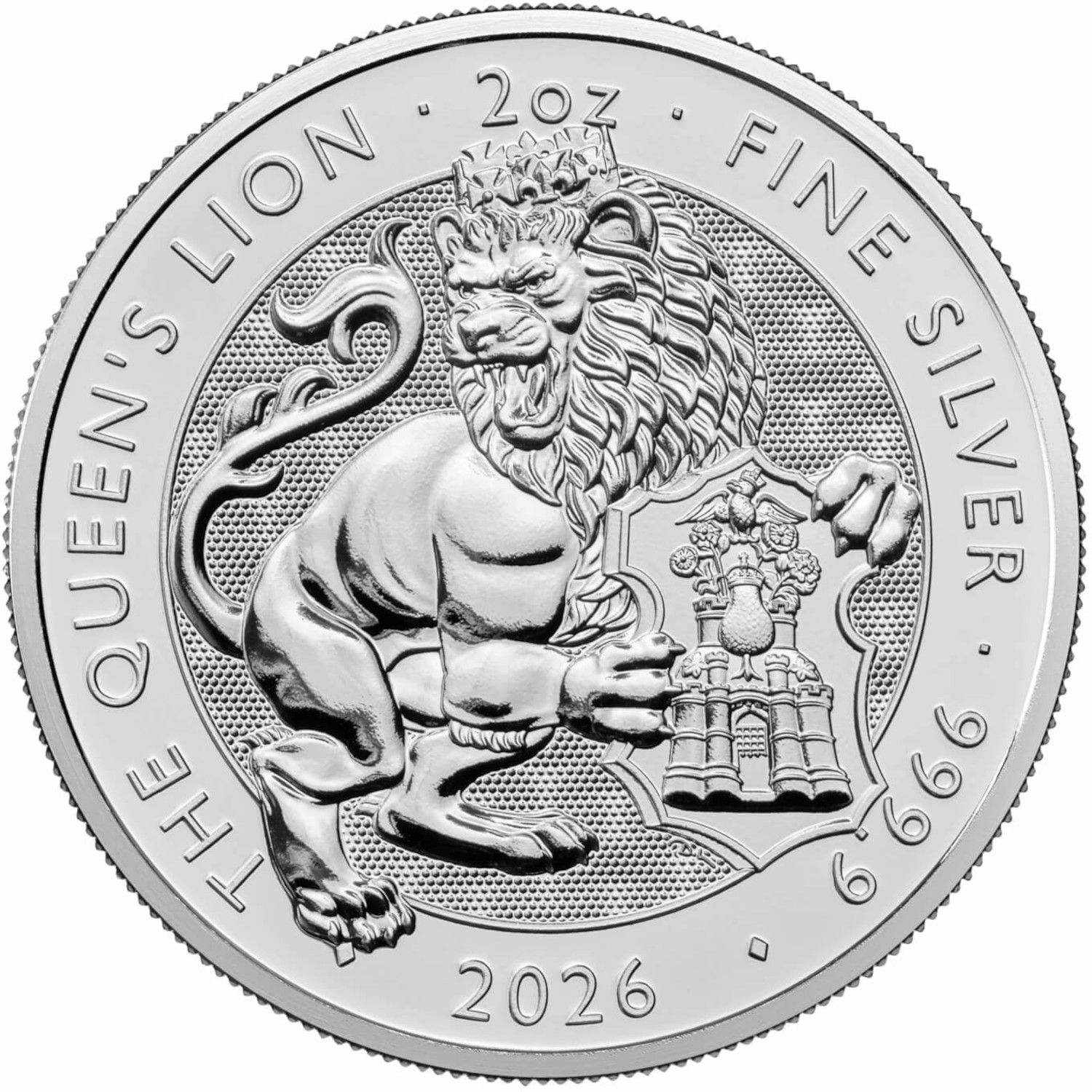 5 Pounds - Charles III Queen's Lion; 2oz Fine Silver reverse