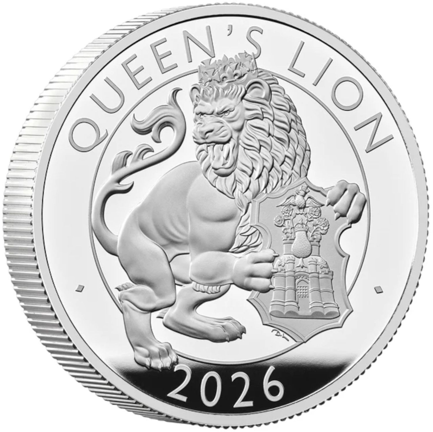 5 Pounds - Charles III Queen's Lion; Silver Proof obverse