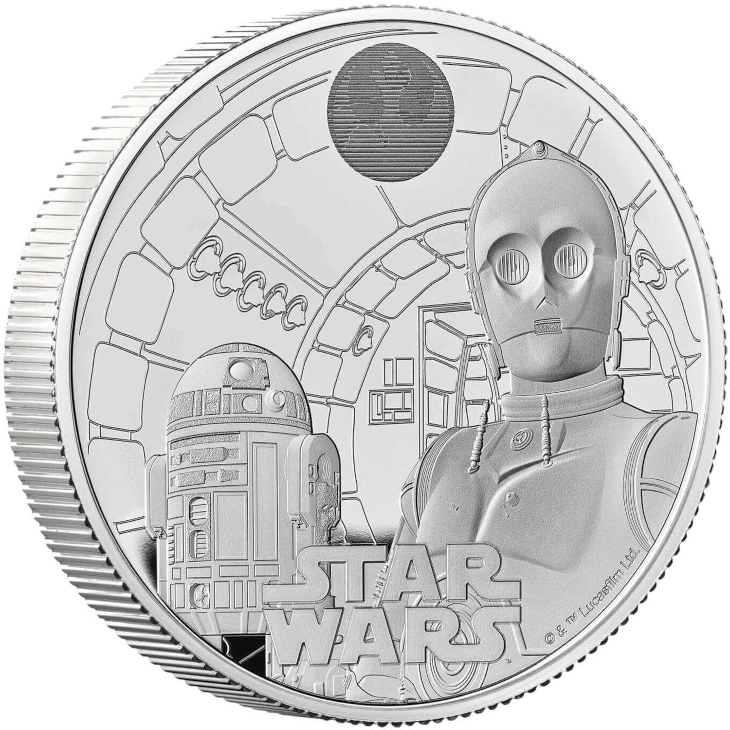 5 Pounds - Charles III R2D2 and C3PO; Silver Proof reverse