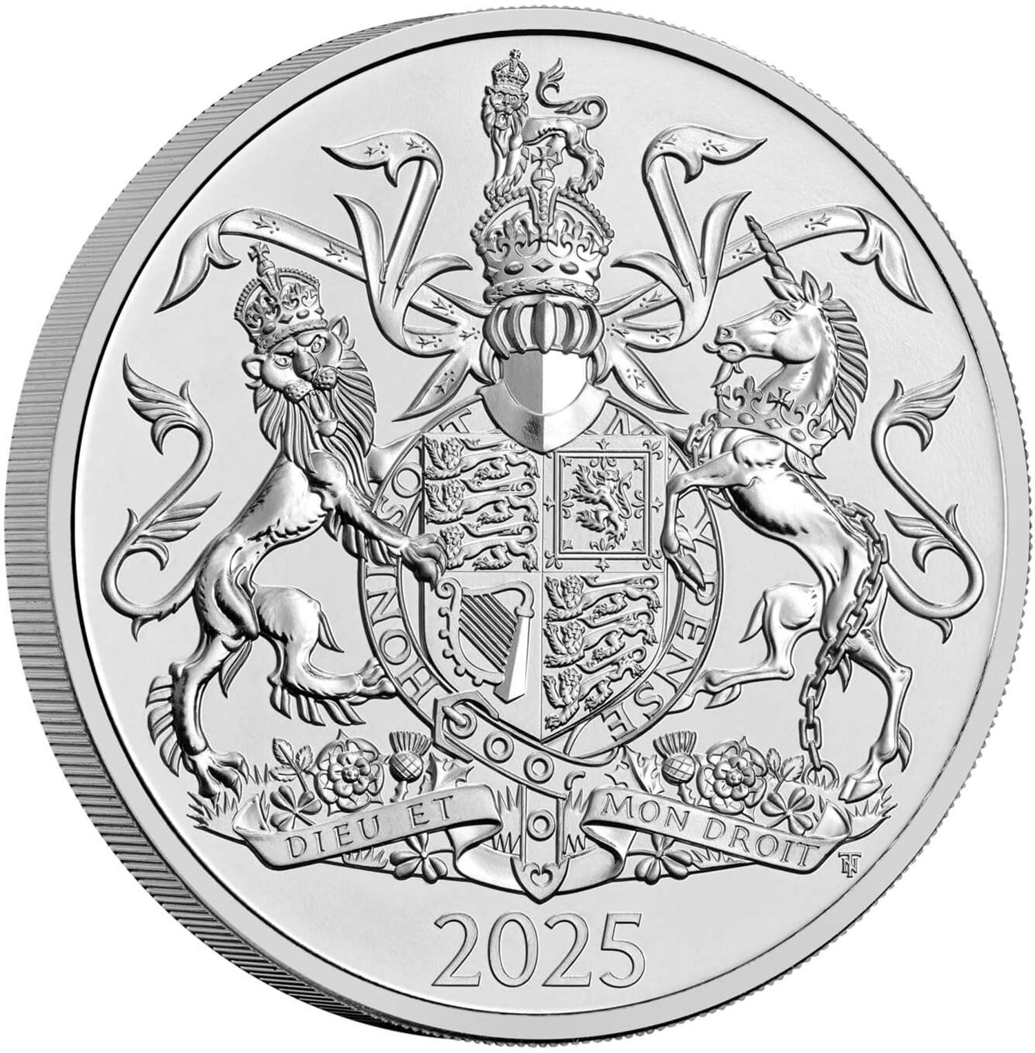 5 Pounds - Charles III Royal Coat of Arms reverse