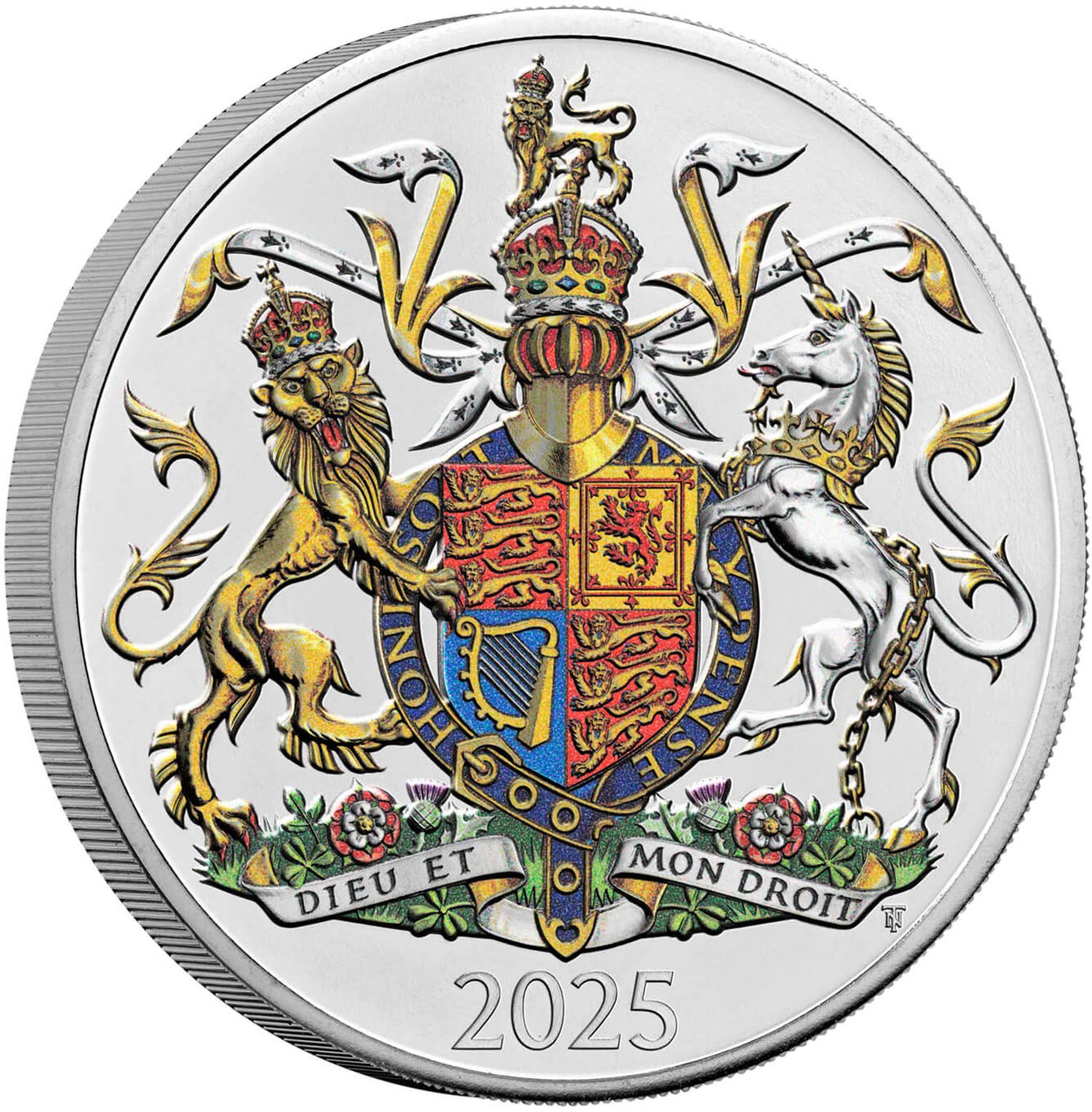 5 Pounds - Charles III Royal Coat of Arms reverse