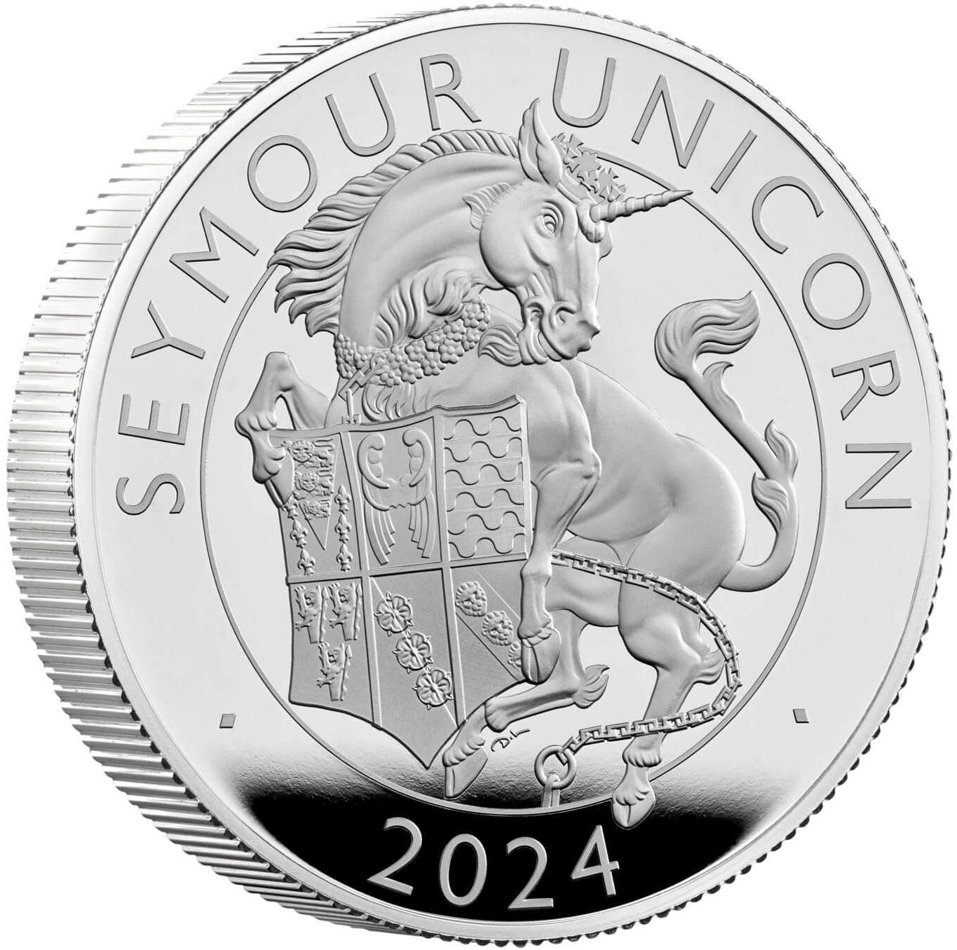 5 Pounds - Charles III Seymour Unicorn; Silver Proof reverse