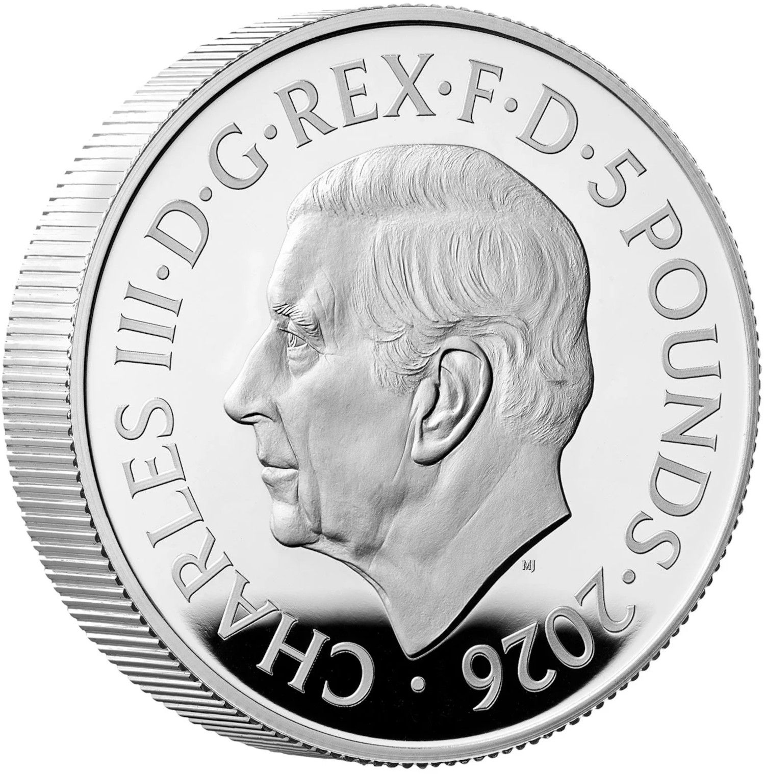 5 Pounds - Charles III The Angel; Silver Proof obverse