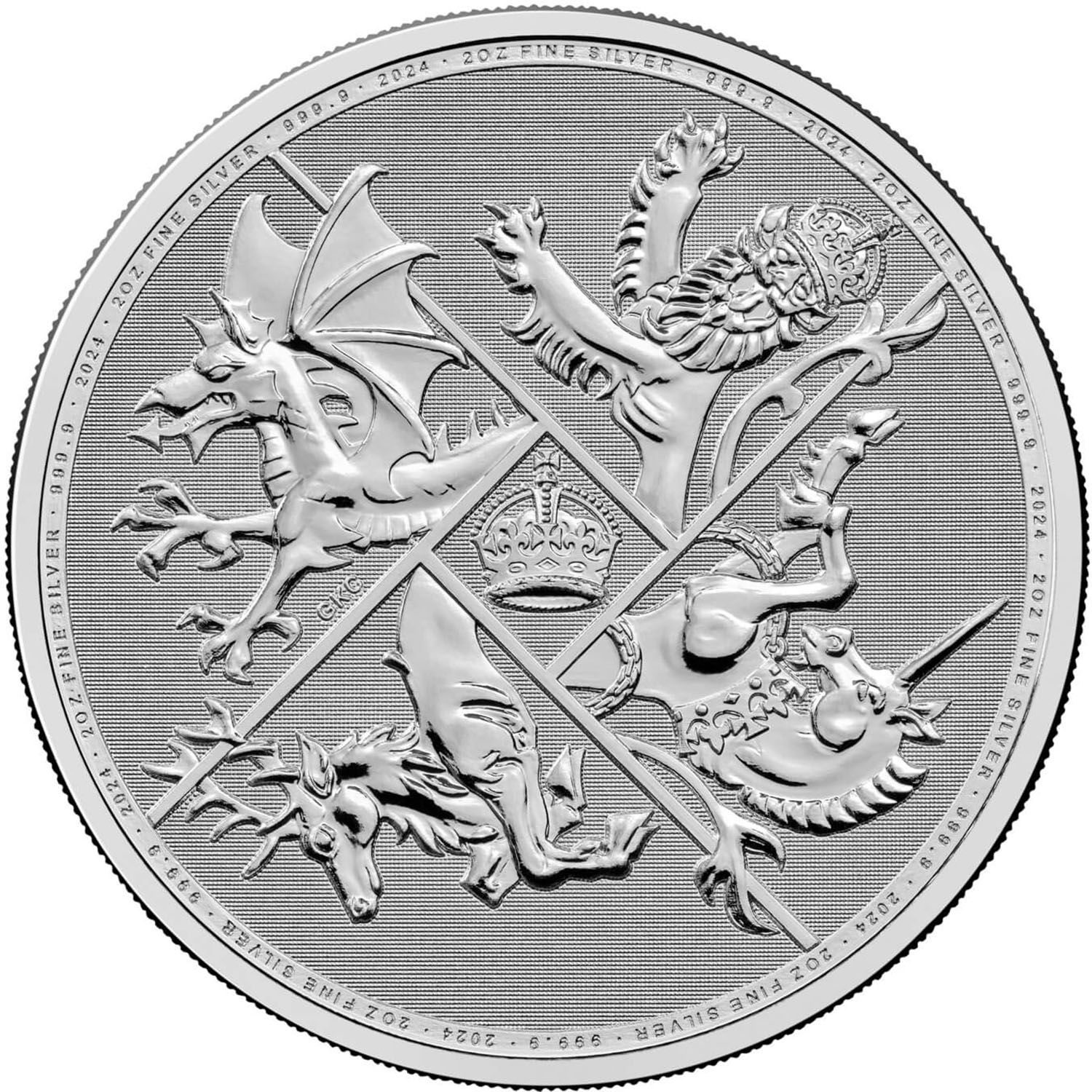 5 Pounds - Charles III The Four Nations; 2oz Fine Silver