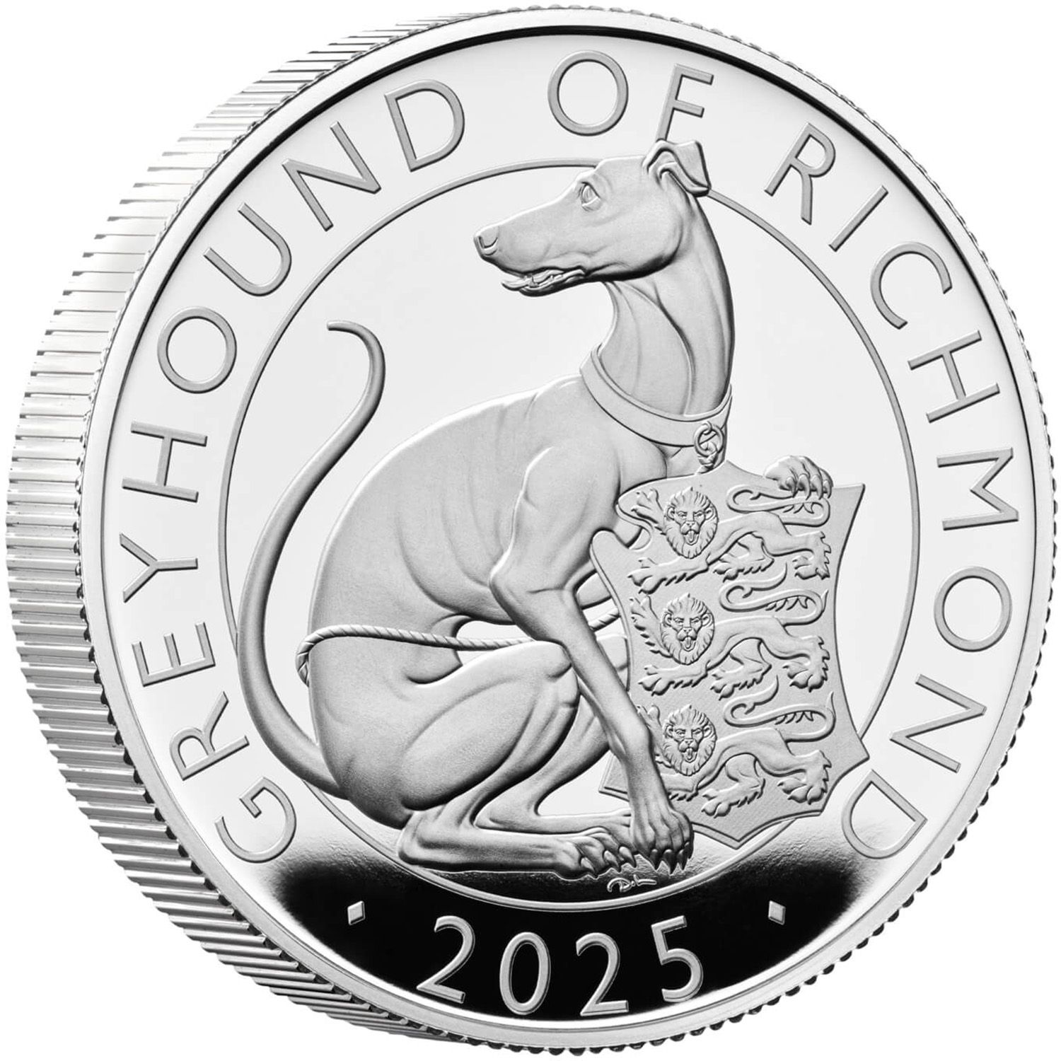 5 Pounds - Charles III The Greyhound of Richmond; Silver Proof reverse