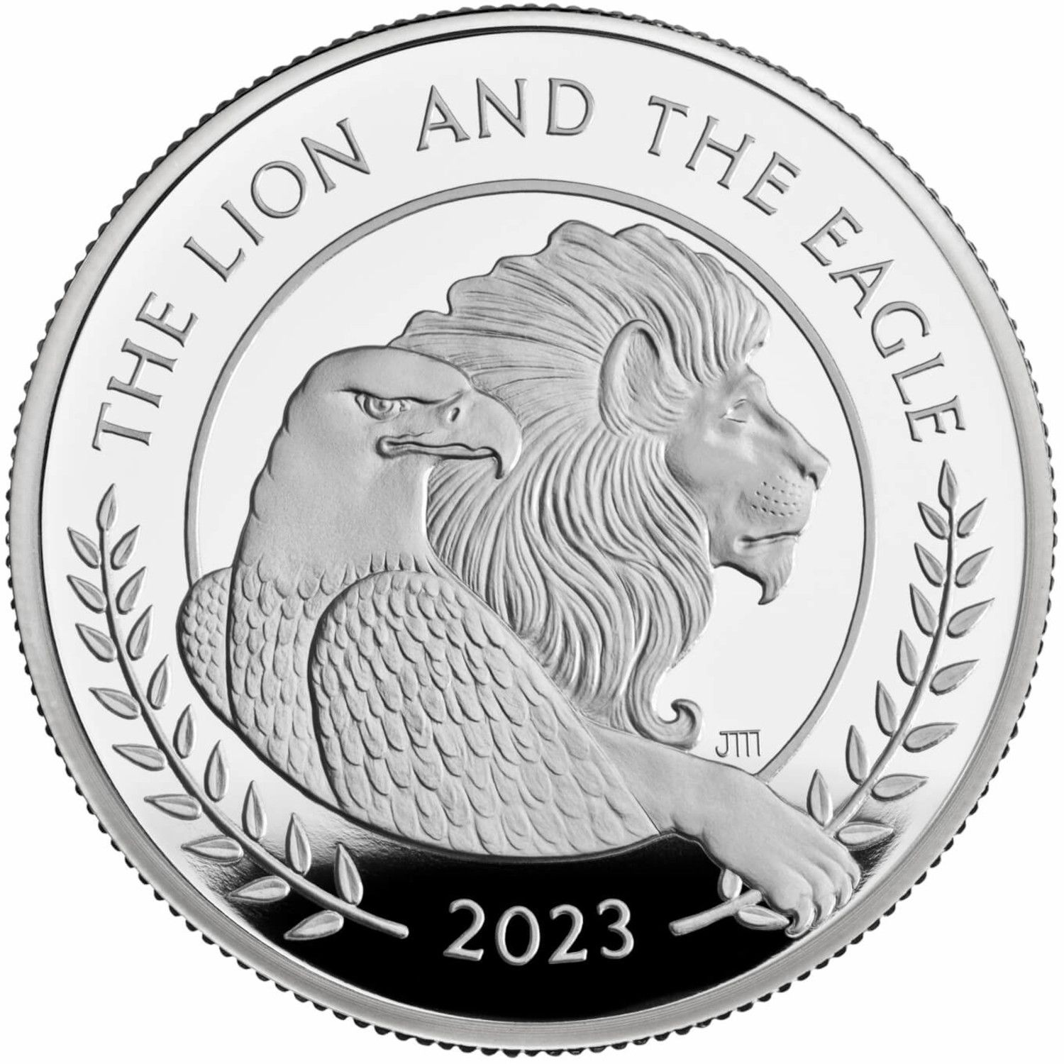 5 Pounds - Charles III The Lion and The Eagle; Silver Proof reverse