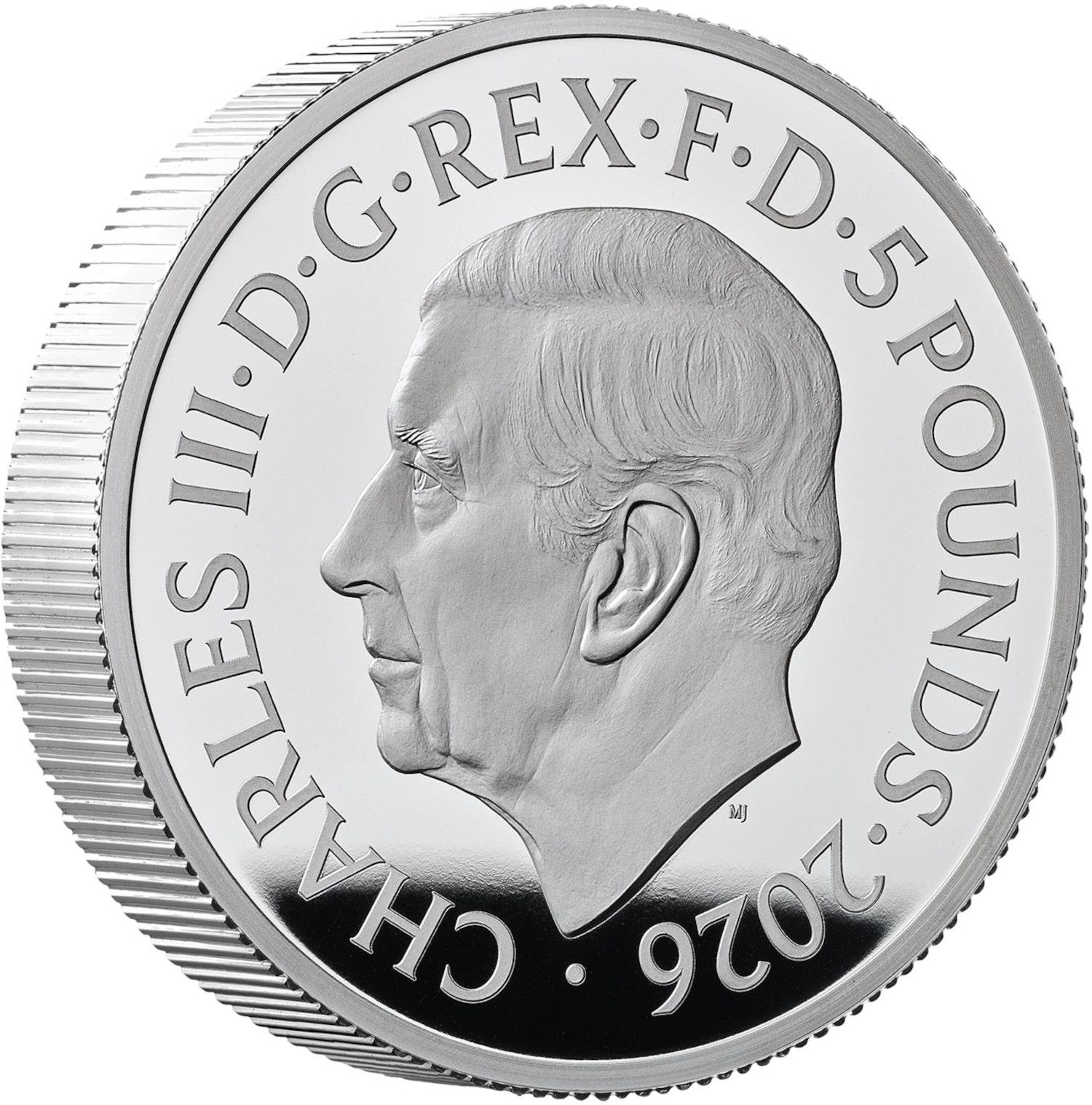 5 Pounds - Charles III The Lion and The Eagle; Silver Proof obverse