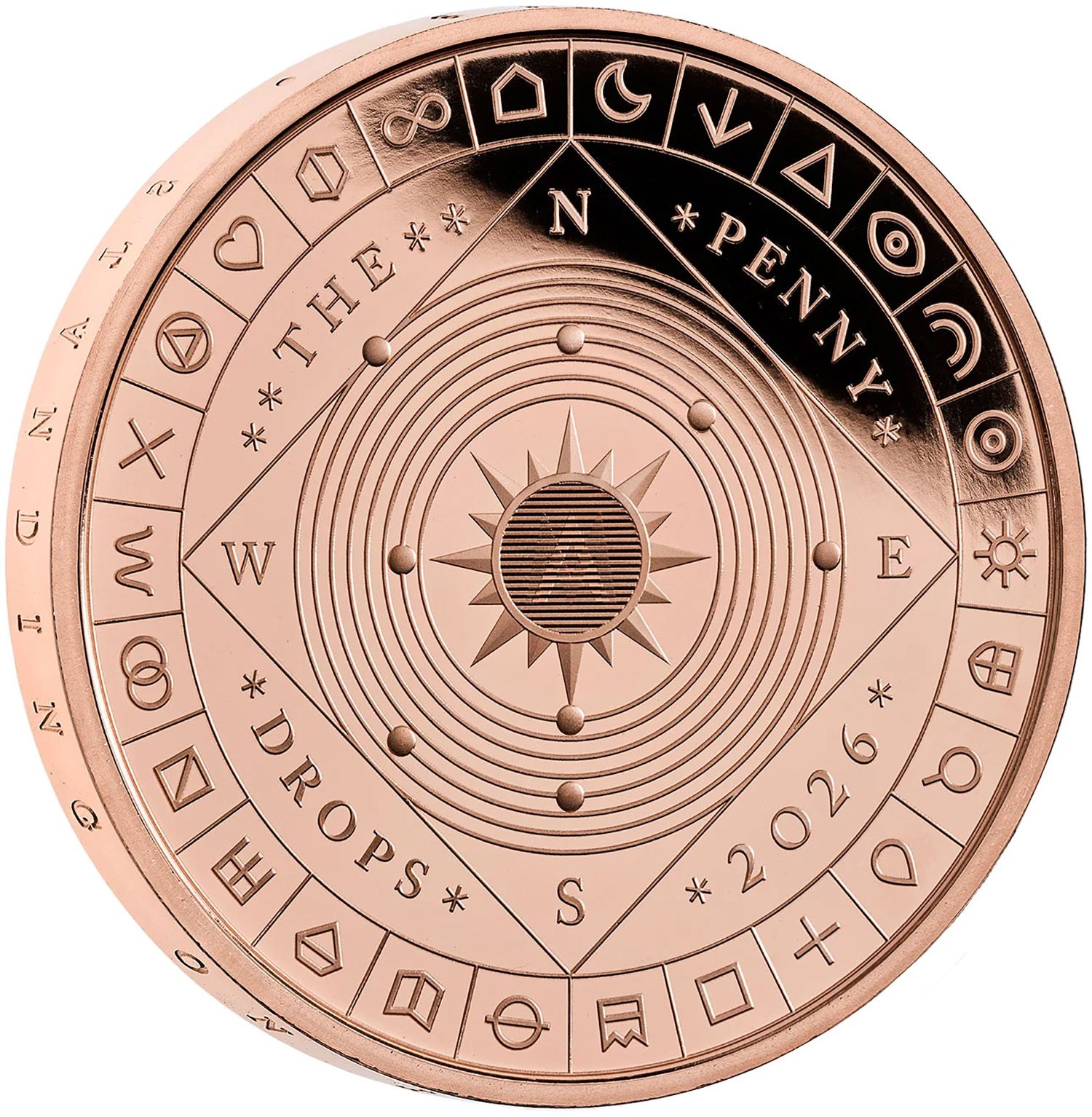 5 Pounds - Charles III The Penny Drops; Gold Proof reverse