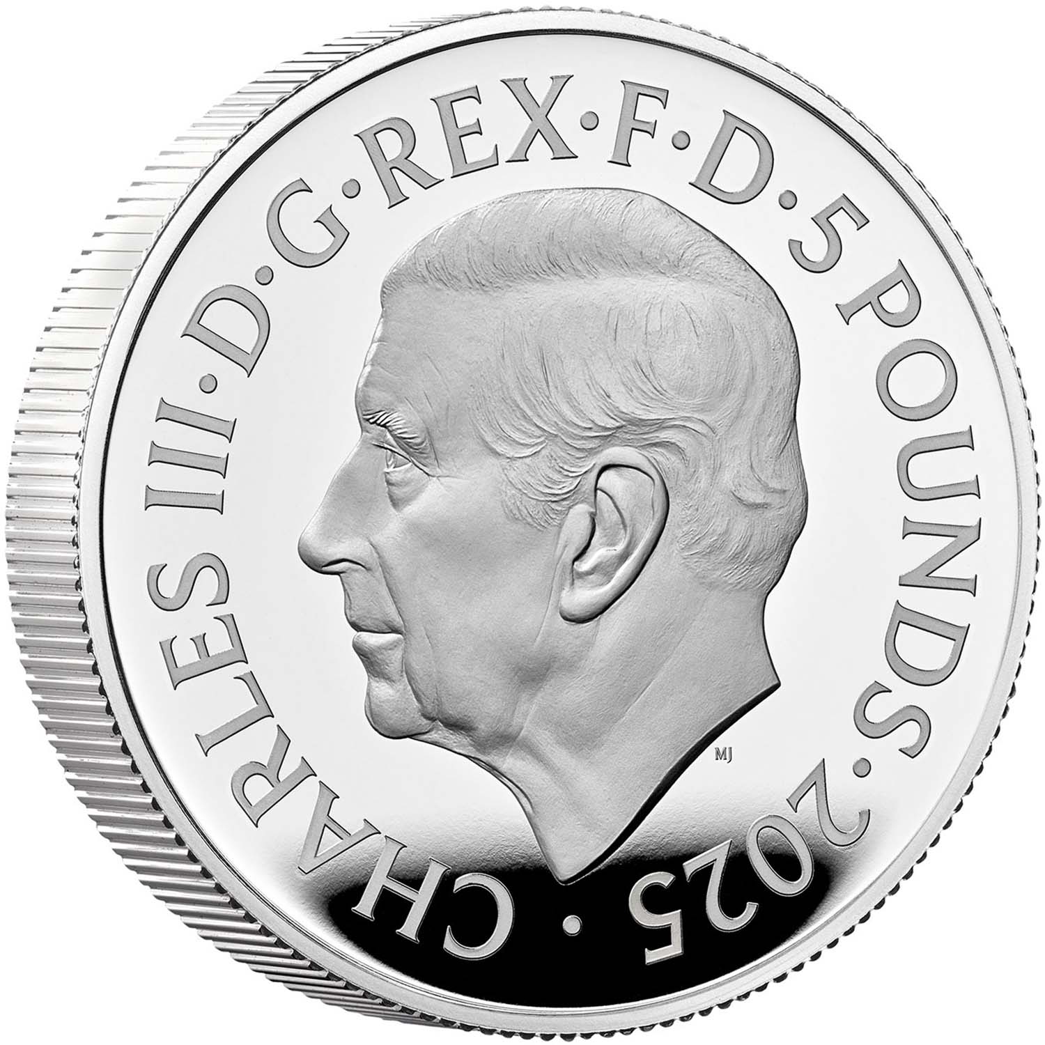 5 Pounds - Charles III The Two George's; Silver Proof obverse