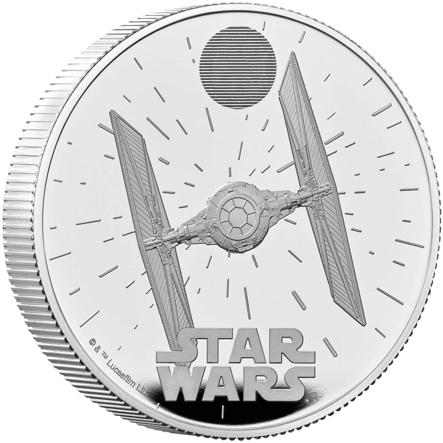 5 Pounds - Charles III TIE Fighter; Silver Proof reverse