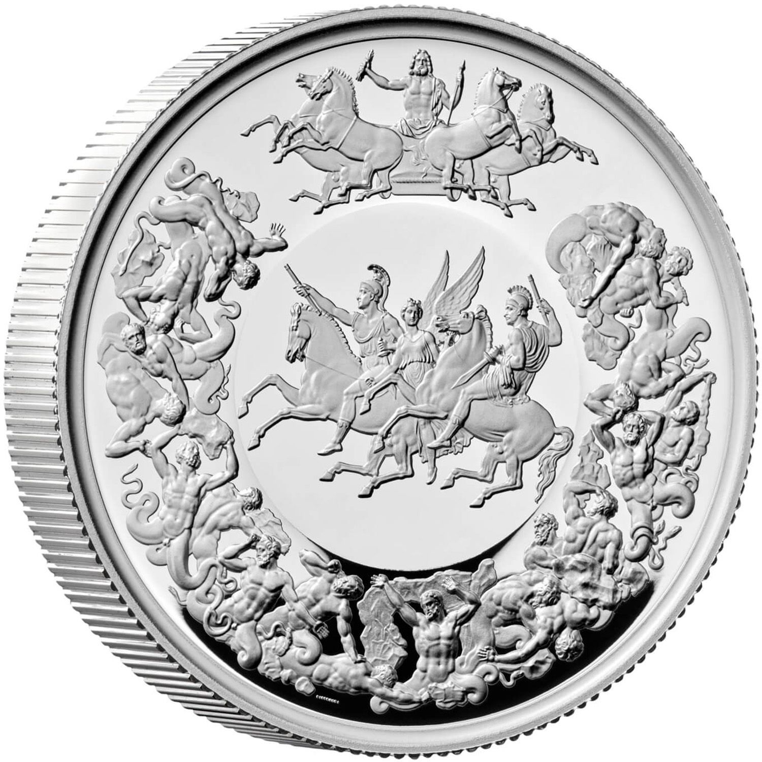 5 Pounds - Charles III Waterloo Medal - Victory; Silver Proof reverse