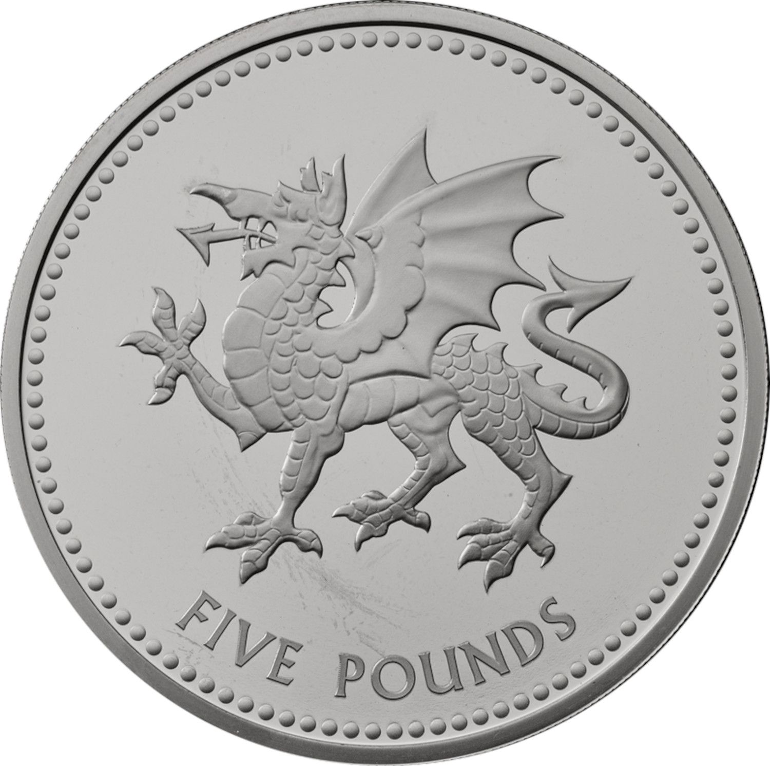 5 Pounds - Charles III Welsh Dragon reverse