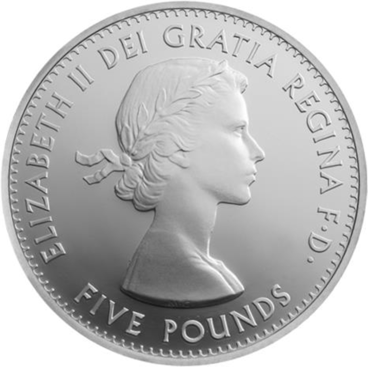5 Pounds - Elizabeth II 1st portrait; Coronation Jubilee; Silver Proof obverse