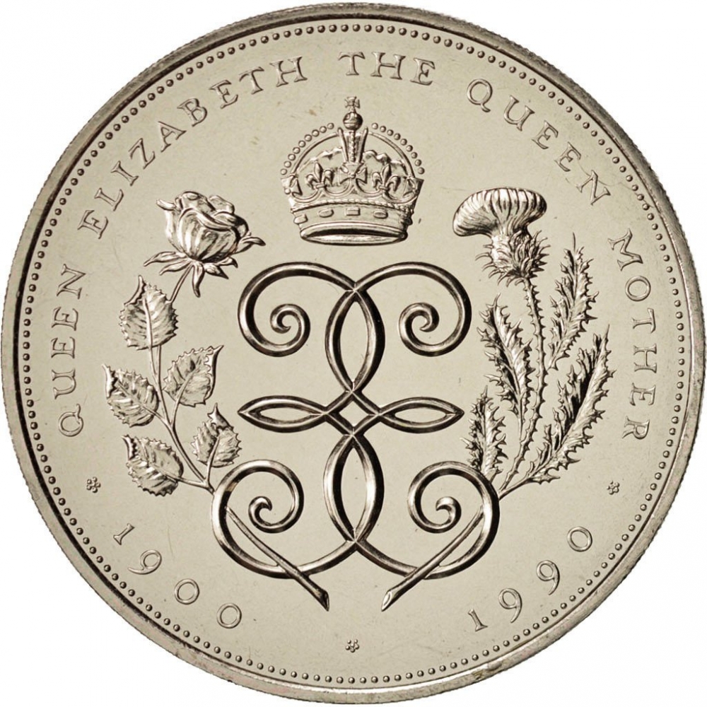 5 Pounds - Elizabeth II 3rd portrait; Queen Mother