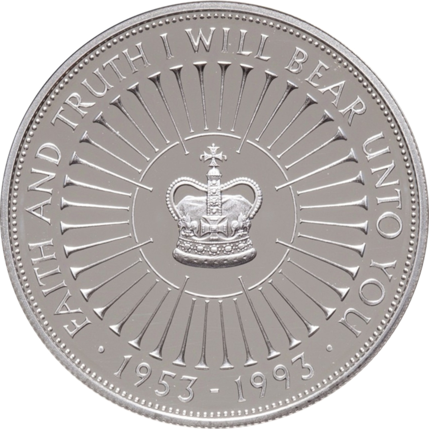 5 Pounds - Elizabeth II 40th Coronation Jubilee; Silver Proof