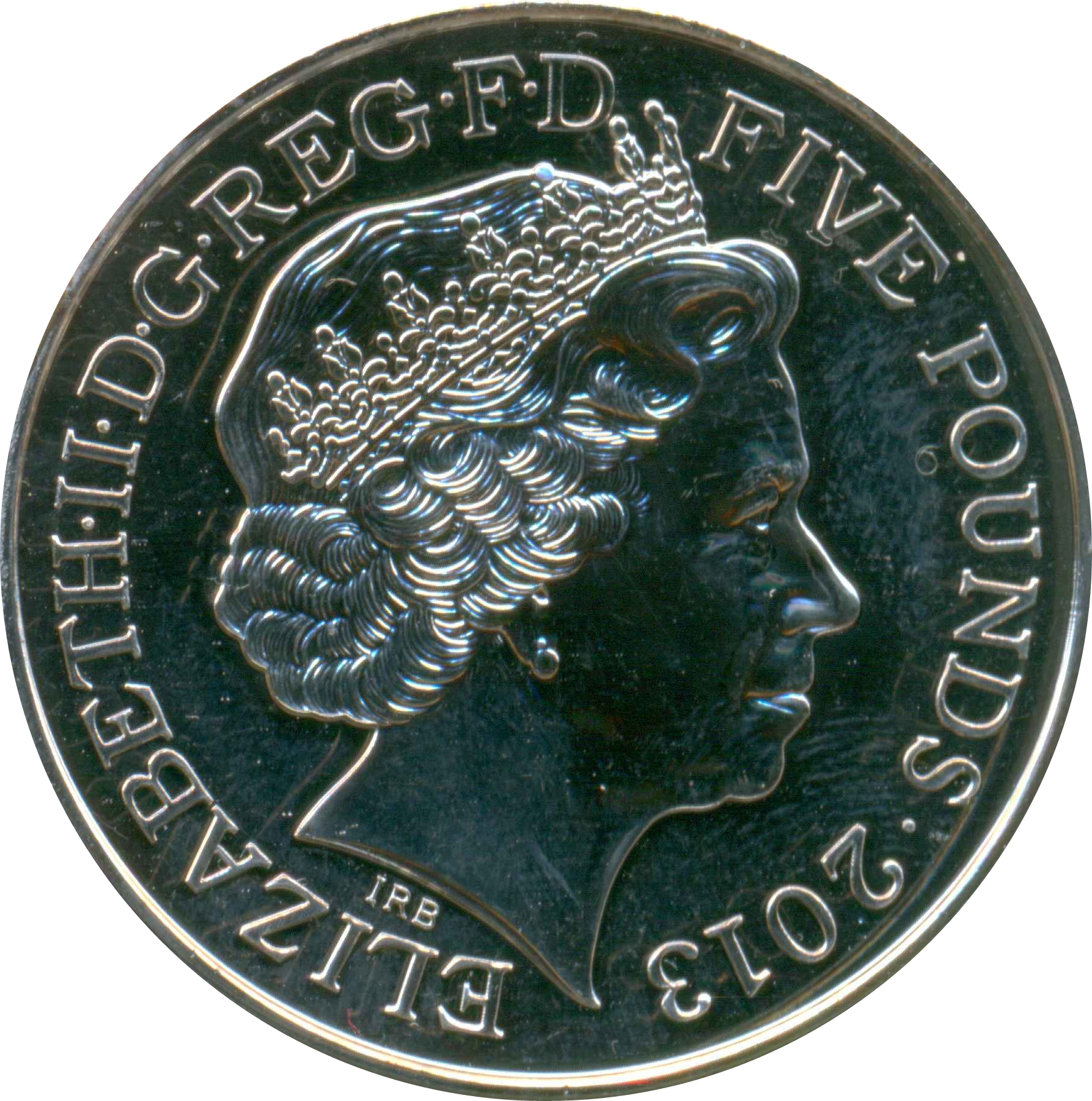 5 Pounds - Elizabeth II 4th portrait; 60th Coronation Jubilee obverse
