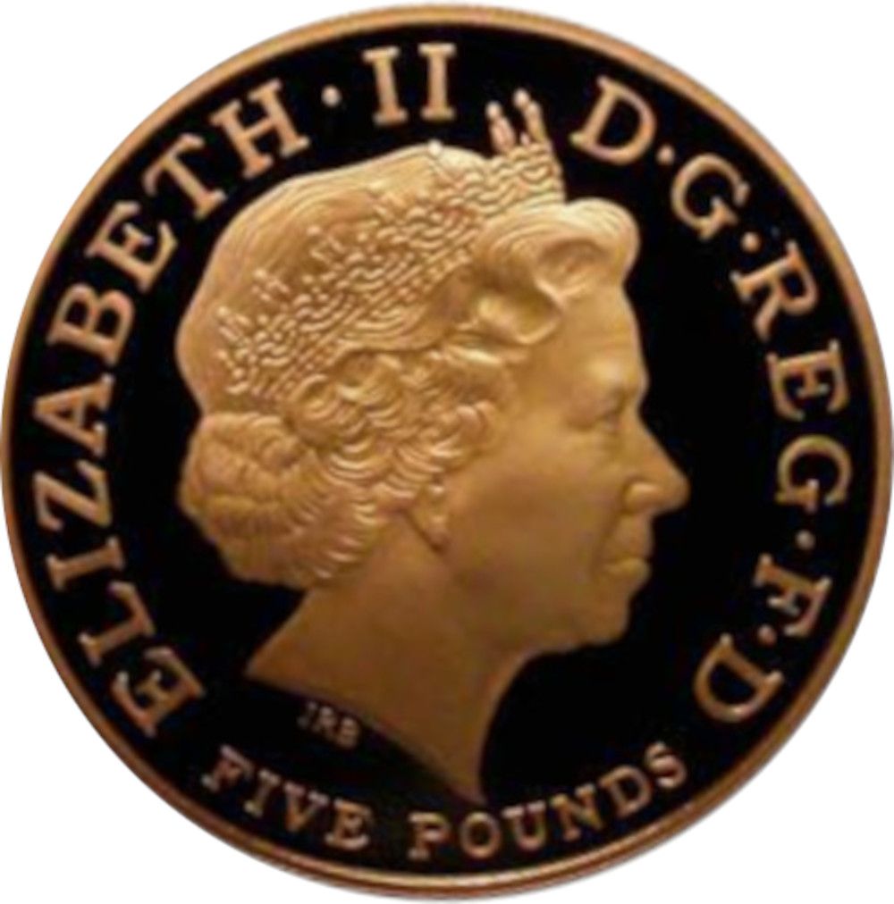 5 Pounds - Elizabeth II 4th portrait; Coronation Jubilee; Gold Proof obverse