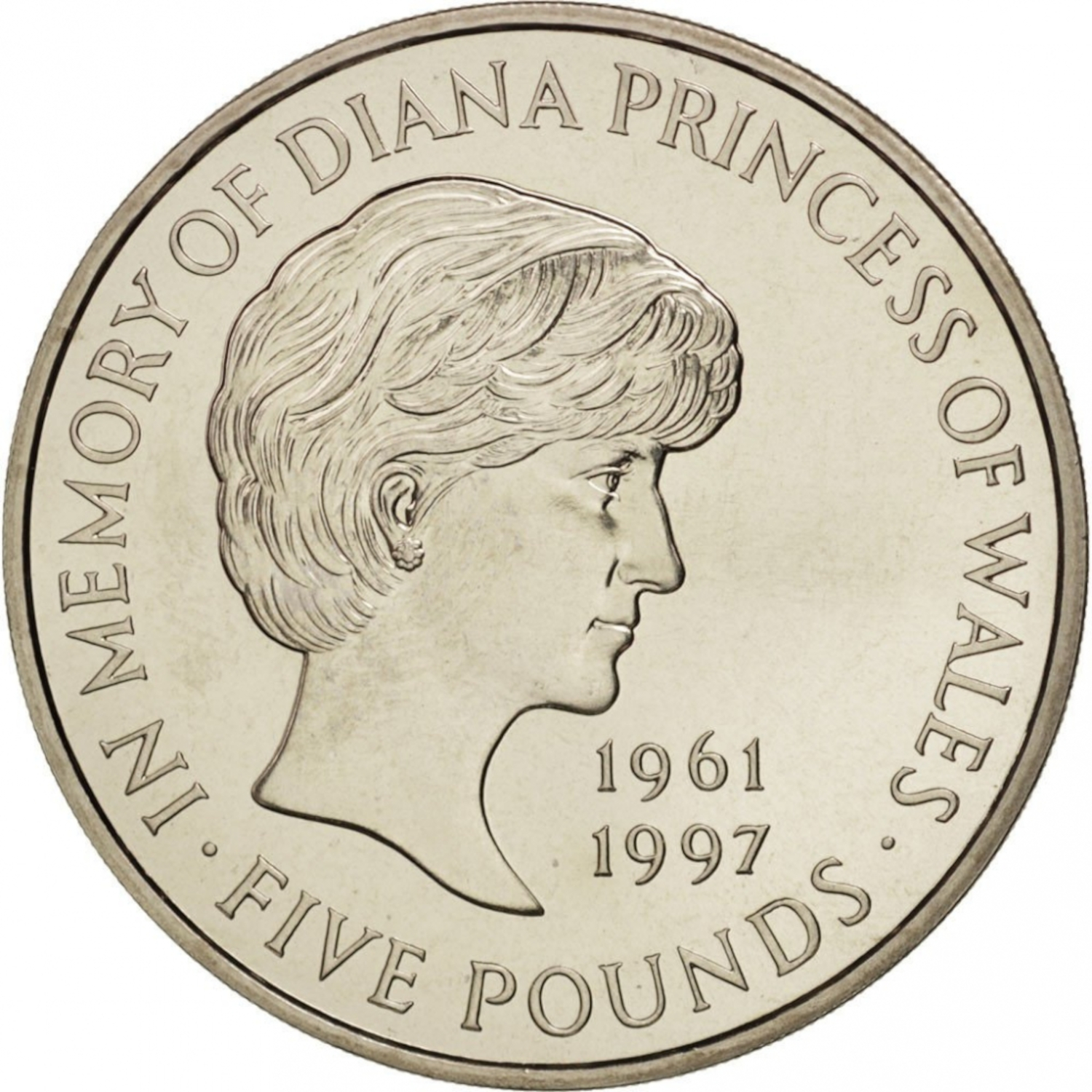 5 Pounds - Elizabeth II 4th portrait; Diana, Princess of Wales