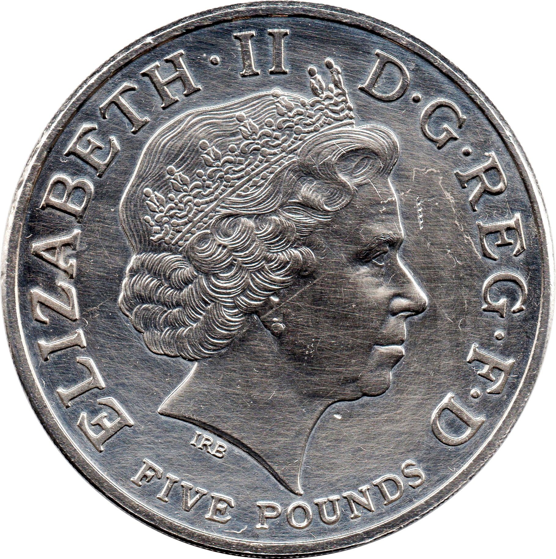 5 Pounds - Elizabeth II 4th portrait; Entente Cordiale obverse