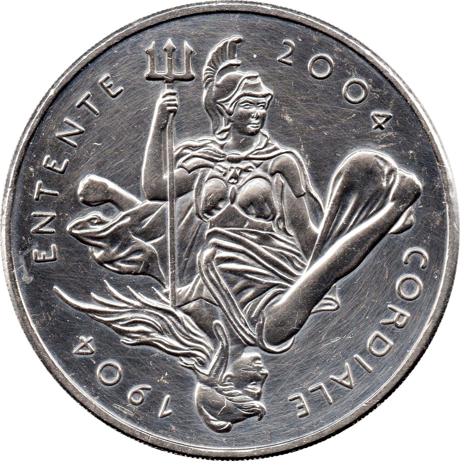 5 Pounds - Elizabeth II 4th portrait; Entente Cordiale