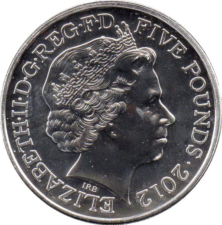 5 Pounds - Elizabeth II 4th portrait; London Olympics obverse