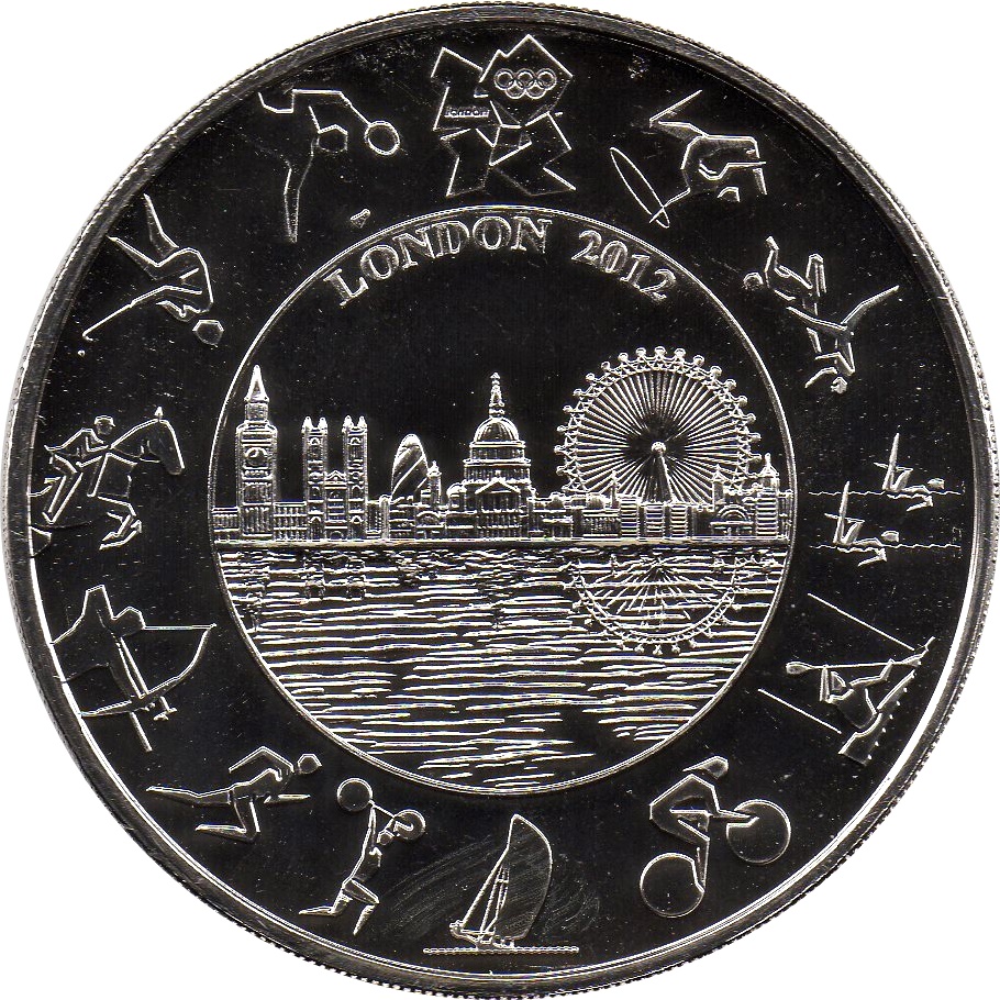 5 Pounds - Elizabeth II 4th portrait; London Olympics