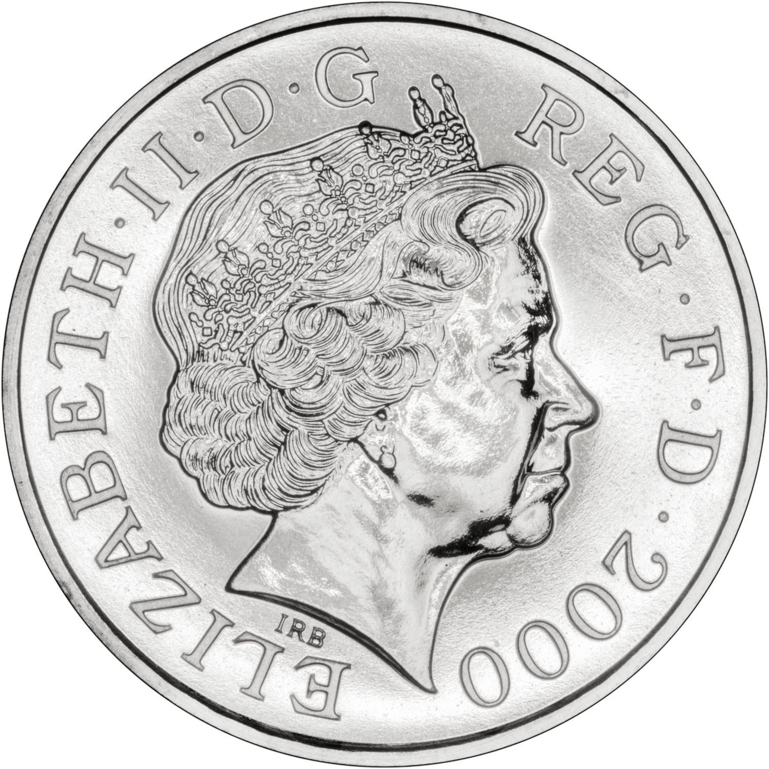 5 Pounds - Elizabeth II 4th portrait; Millennium, Dome privy mark obverse