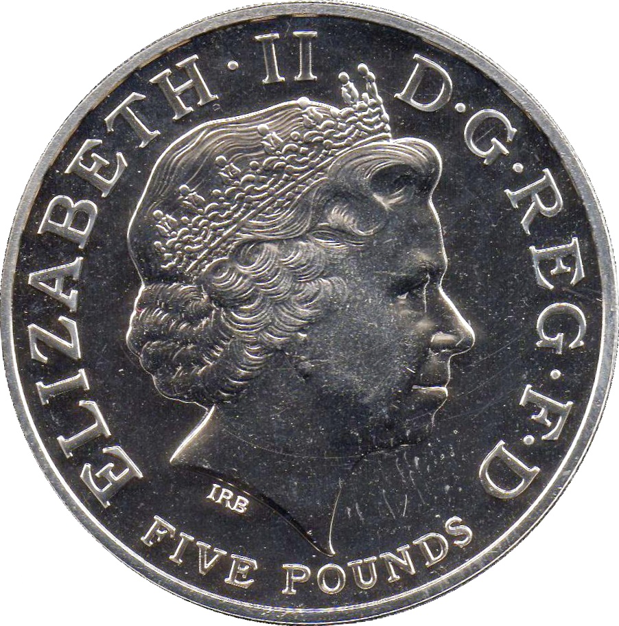 5 Pounds - Elizabeth II 4th portrait; Prince Charles 60th Birthday obverse