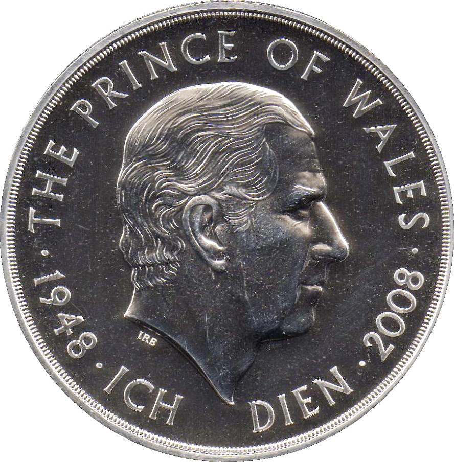 5 Pounds - Elizabeth II 4th portrait; Prince Charles 60th Birthday