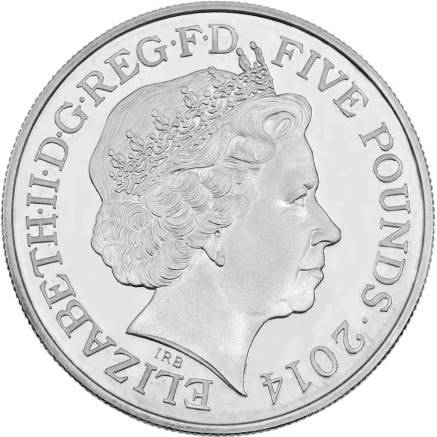 5 Pounds - Elizabeth II 4th portrait; Queen Anne obverse