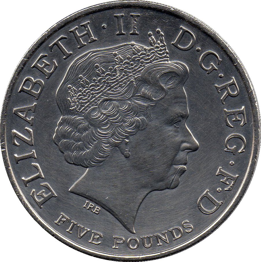 5 Pounds - Elizabeth II 4th portrait; Queen Elizabeth I obverse