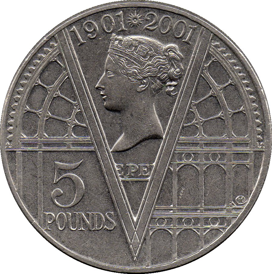 5 Pounds - Elizabeth II 4th portrait; Queen Victoria