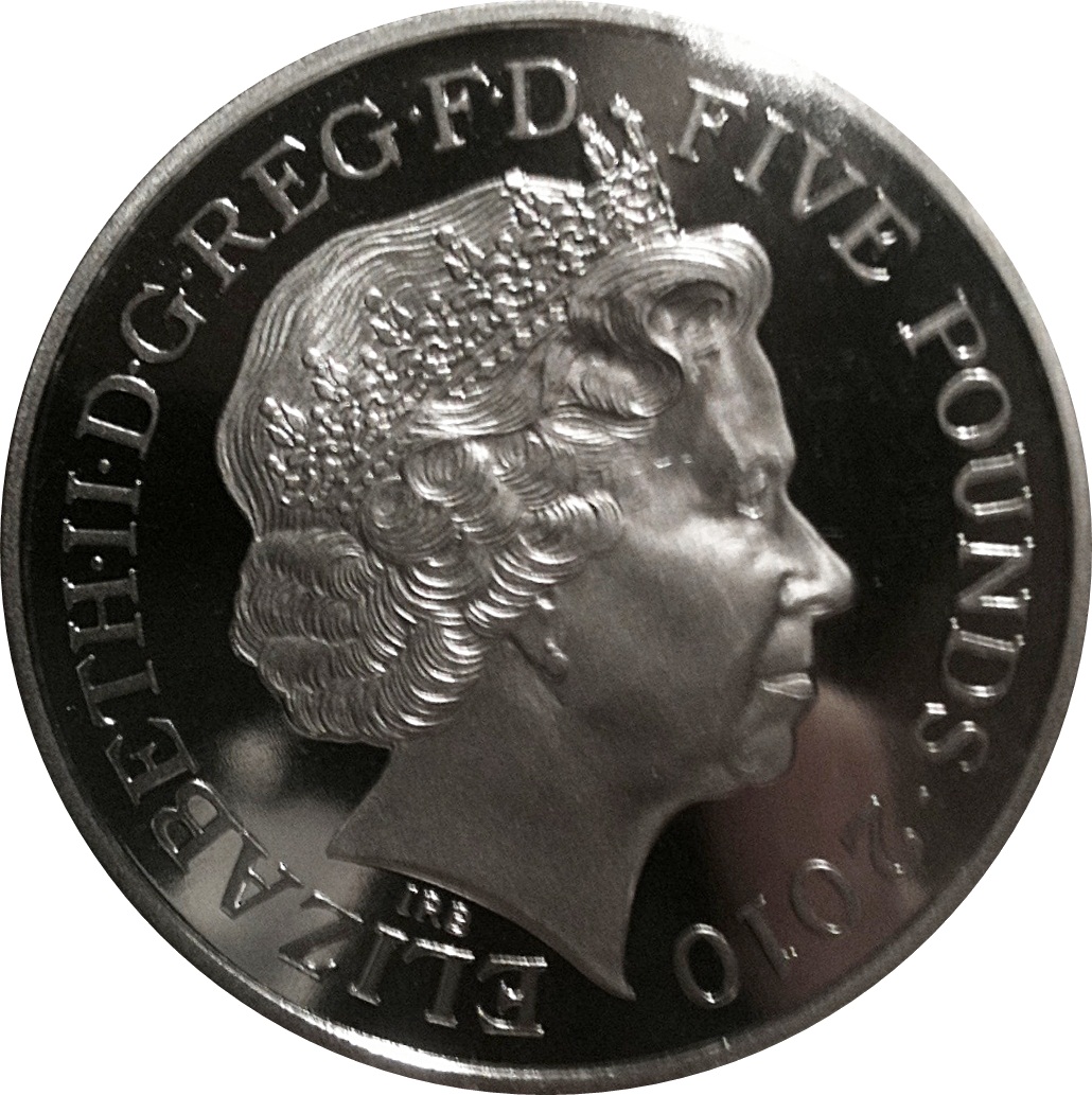 5 Pounds - Elizabeth II 4th portrait; The Mall obverse