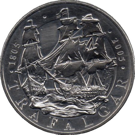5 Pounds - Elizabeth II 4th portrait; Trafalgar