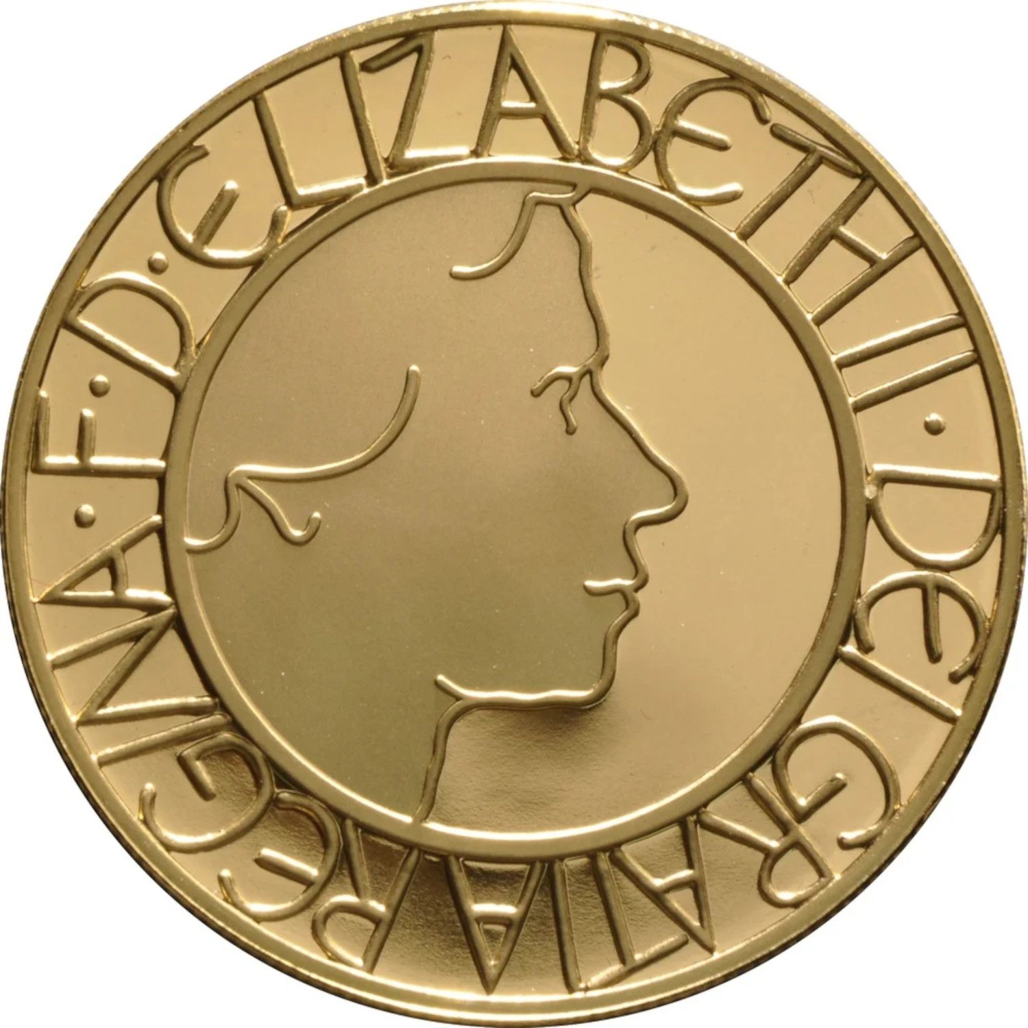 5 Pounds - Elizabeth II 50th Coronation Jubilee; Gold Proof obverse