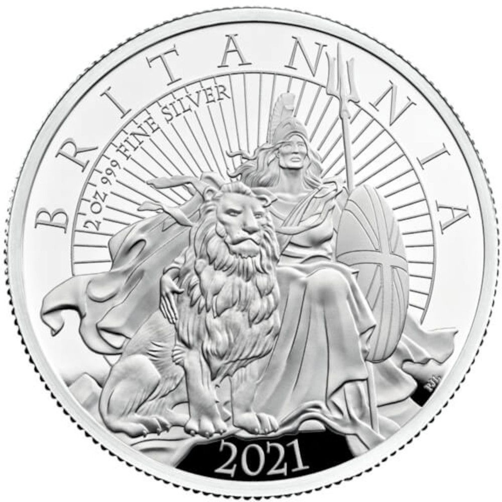 5 Pounds - Elizabeth II 5th portrait; 2 oz Fine Silver reverse