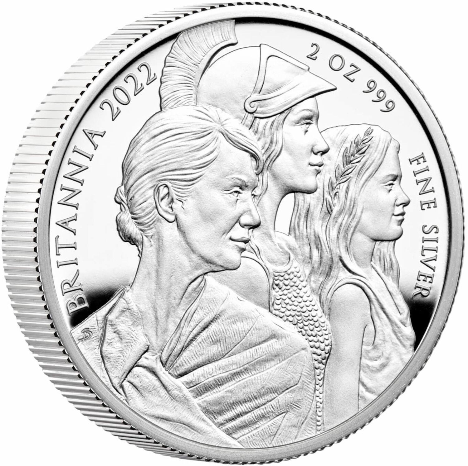 5 Pounds - Elizabeth II 5th portrait; 2 oz Fine Silver reverse