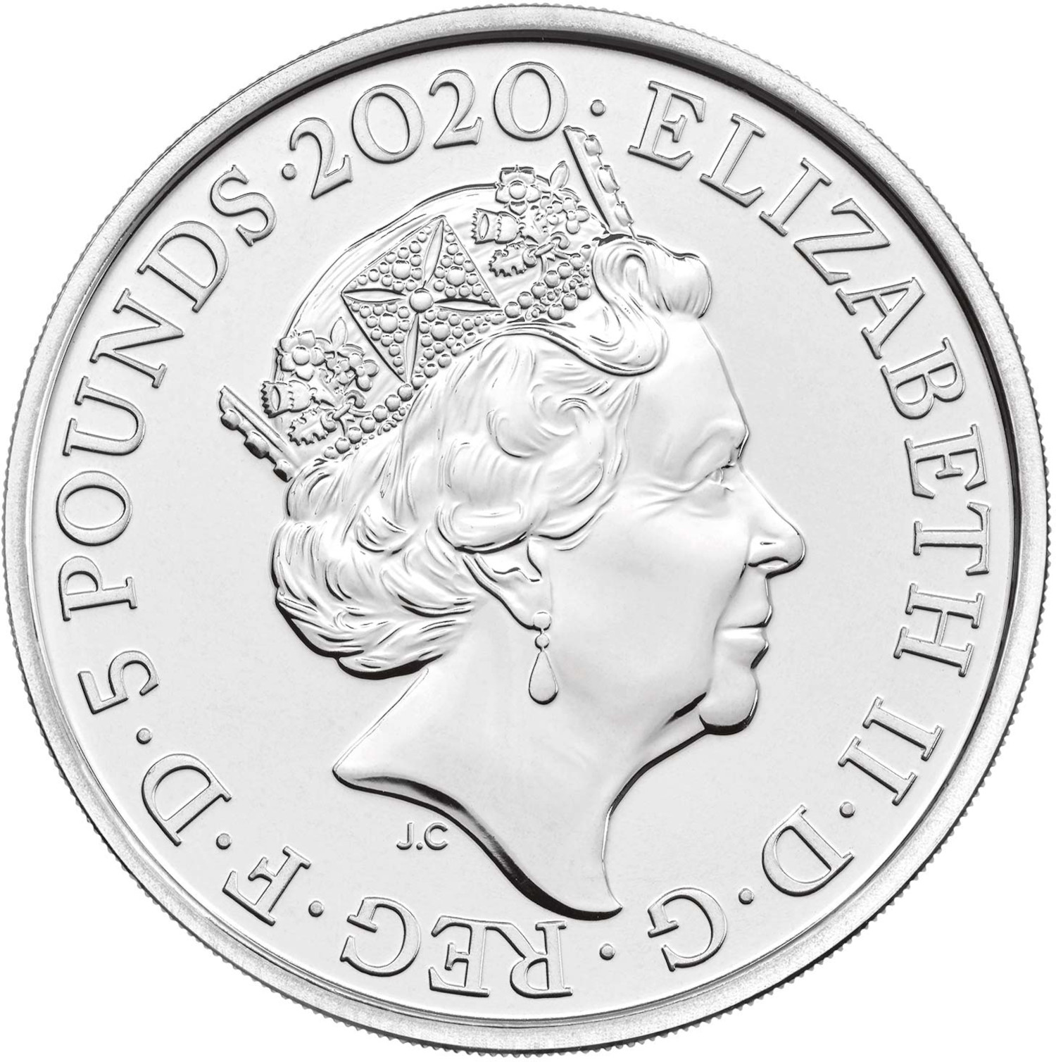 5 Pounds - Elizabeth II 5th portrait; Elton John obverse